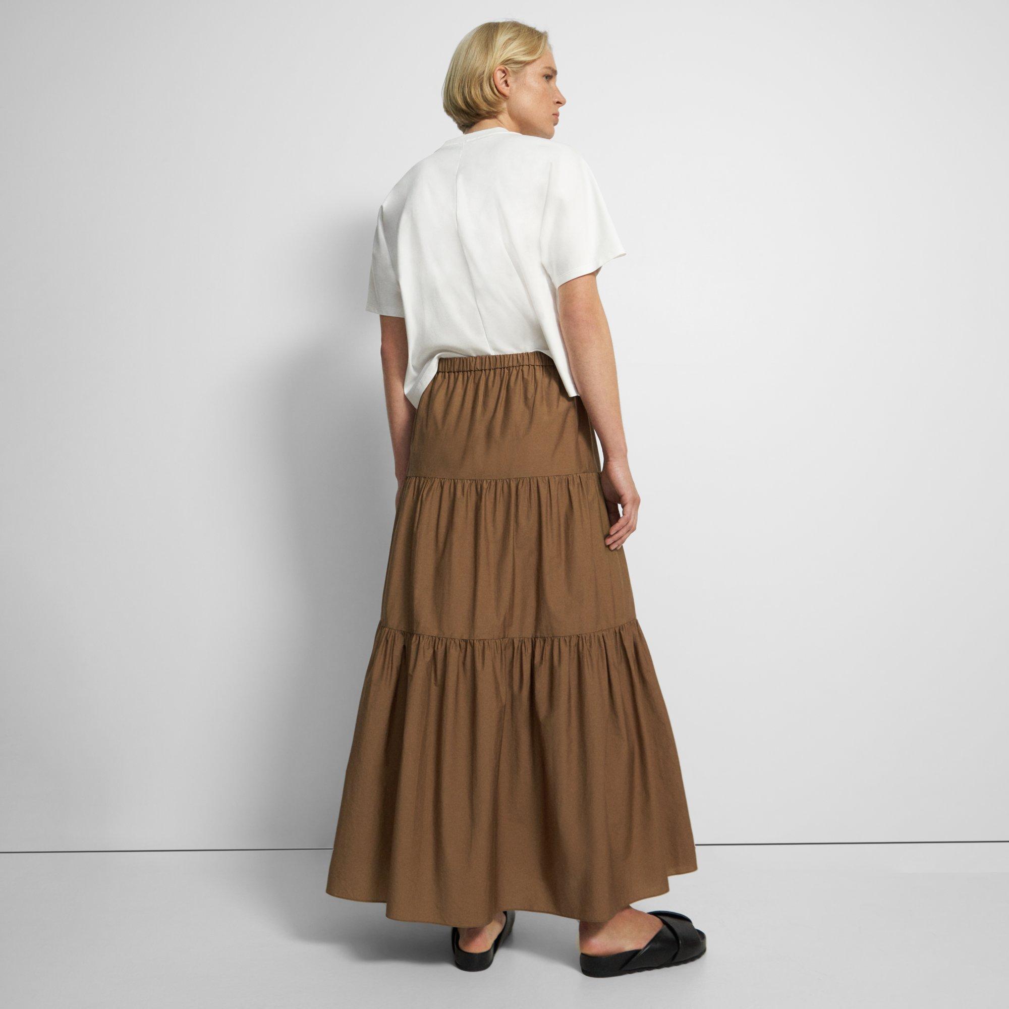 CLANE GATHER TIERED MAXI SKIRT ultra-factory.pl