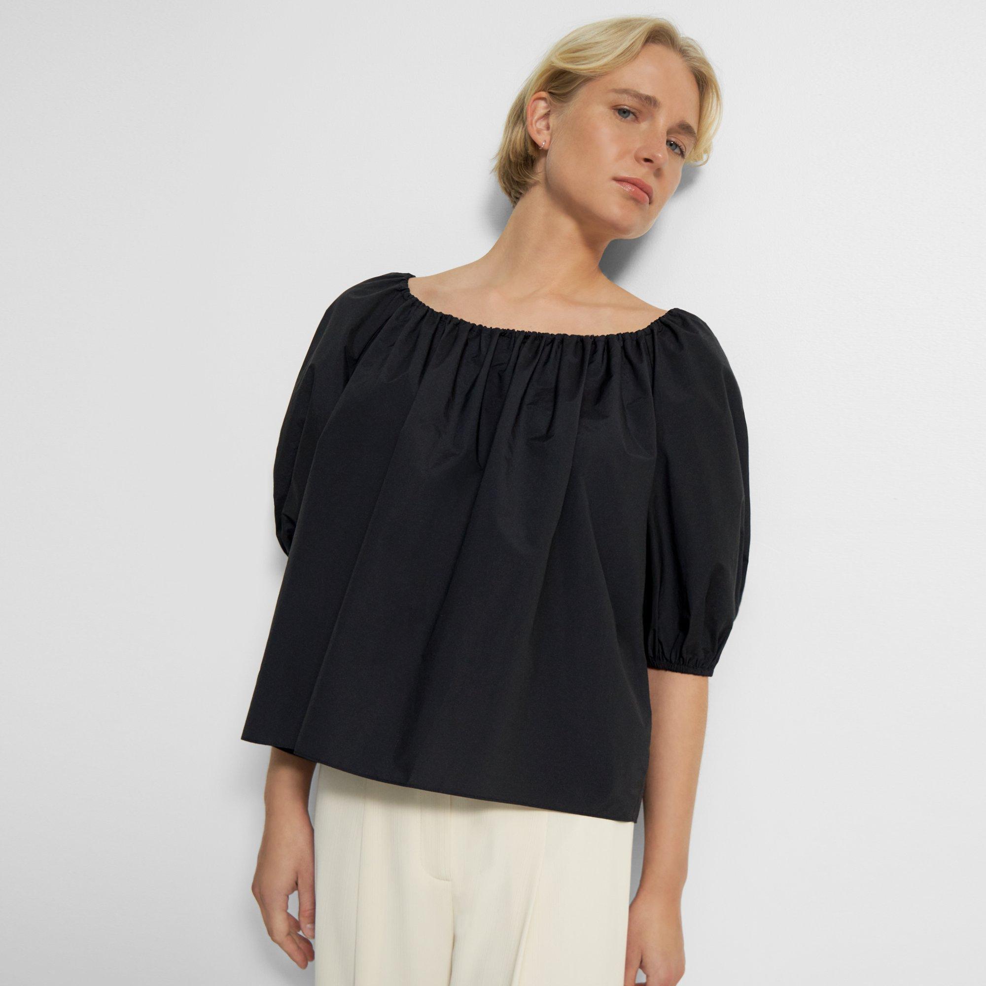 Cotton Blend Scoop Neck Top | Theory Outlet