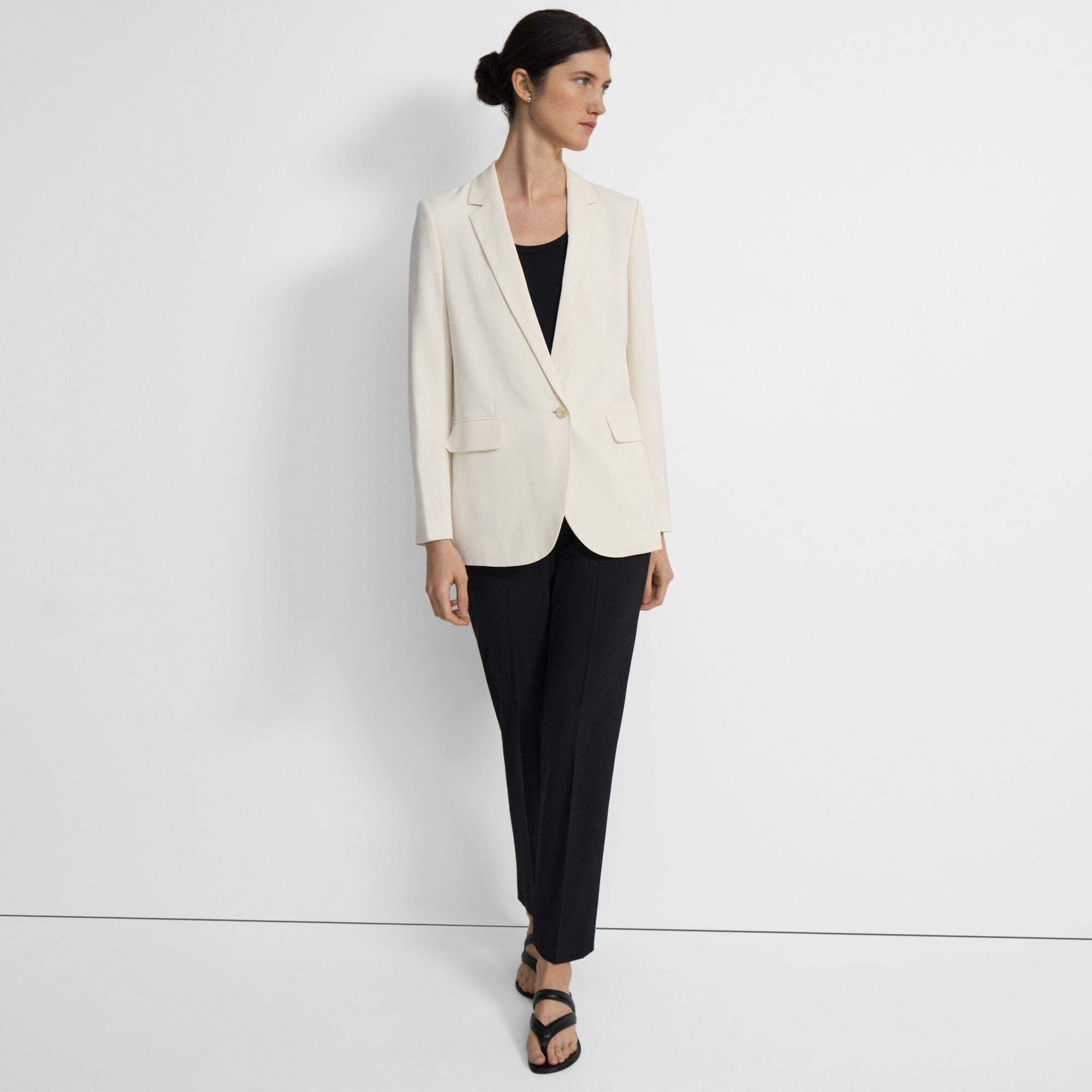 Casual Blazer in Striped Admiral Crepe