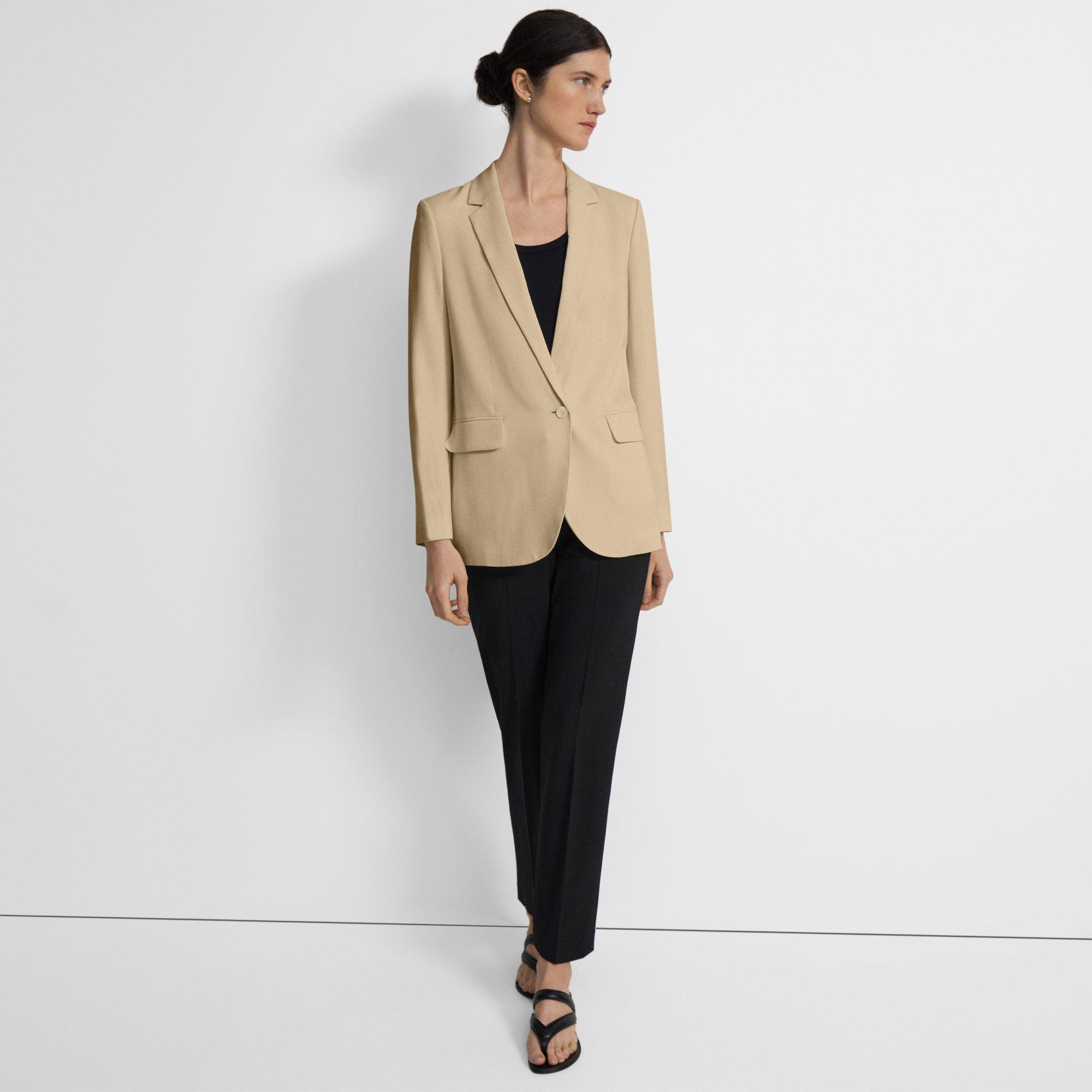 Casual Blazer in Striped Admiral Crepe