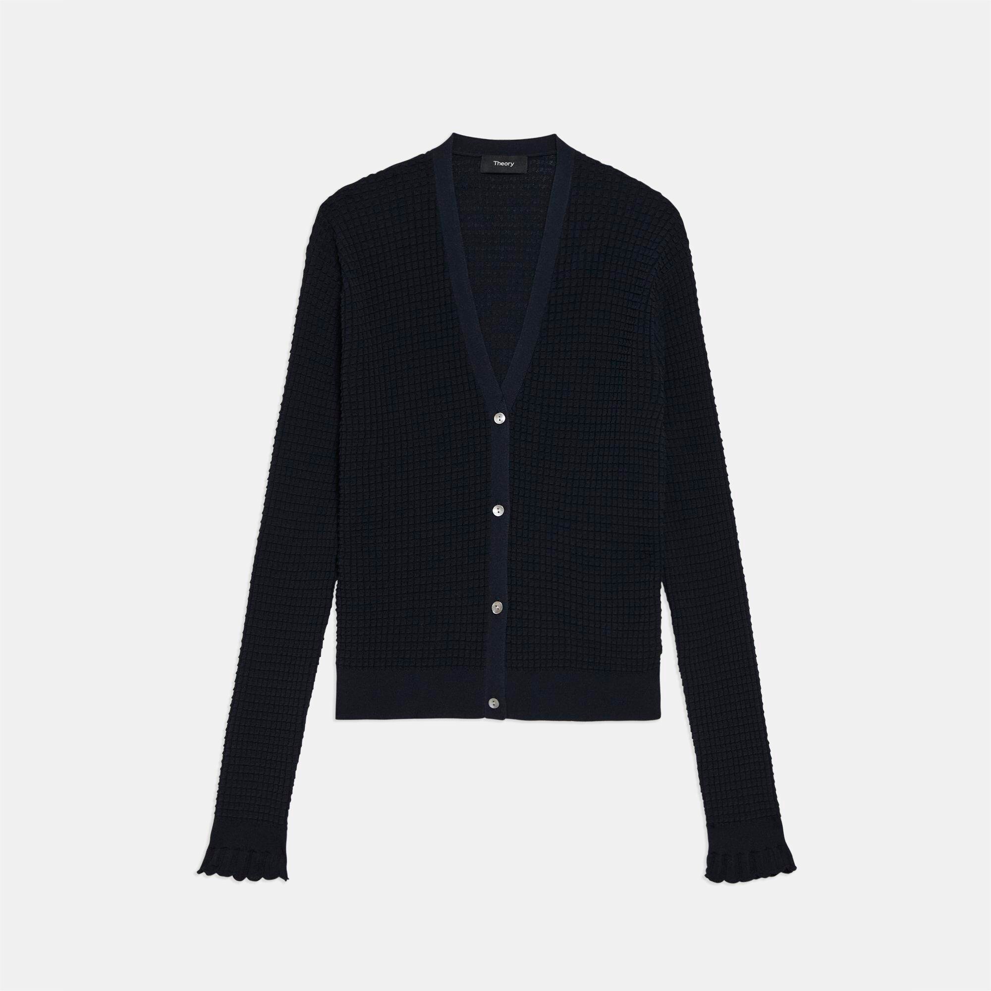 V-Neck Cardigan in Cotton Blend
