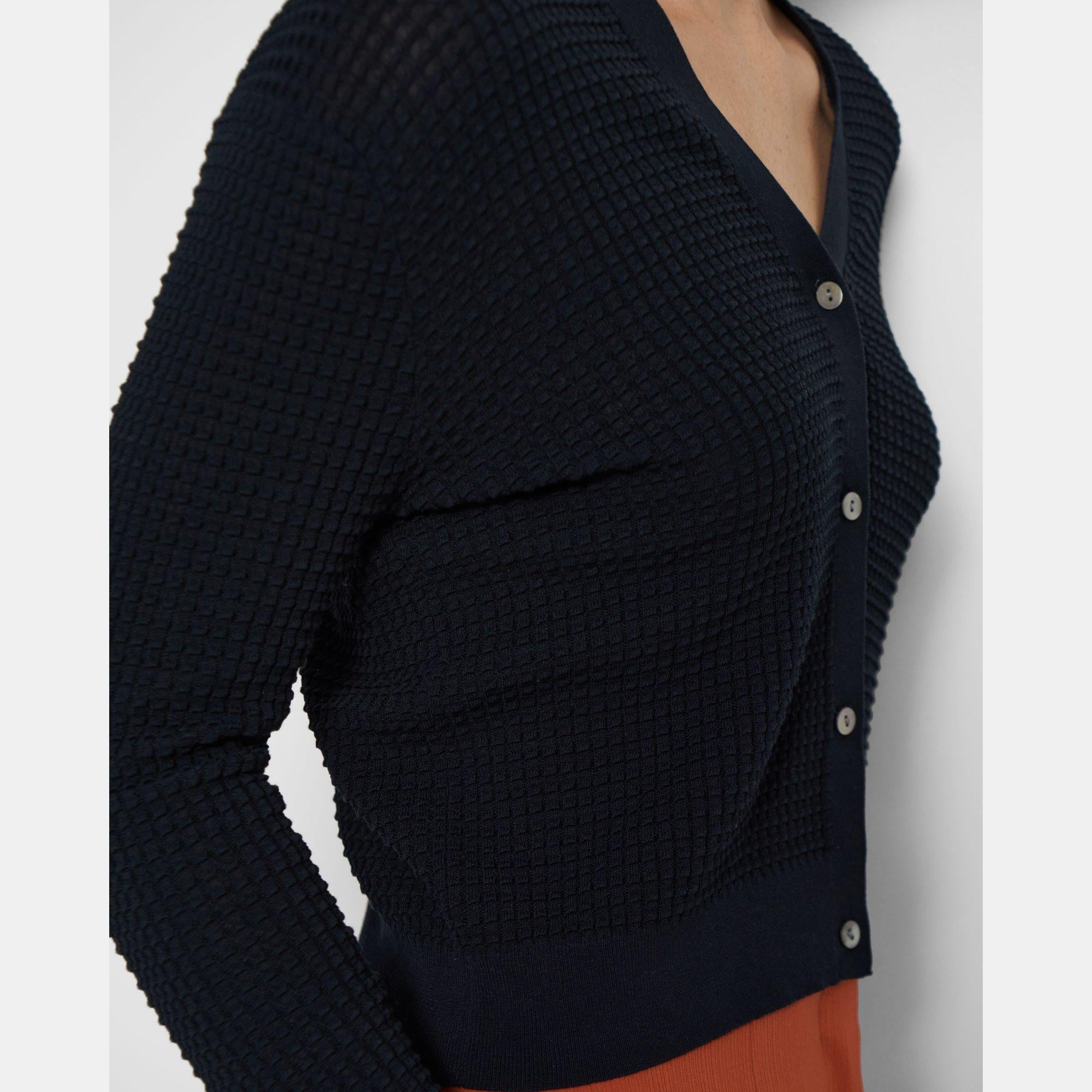 V-Neck Cardigan in Cotton Blend