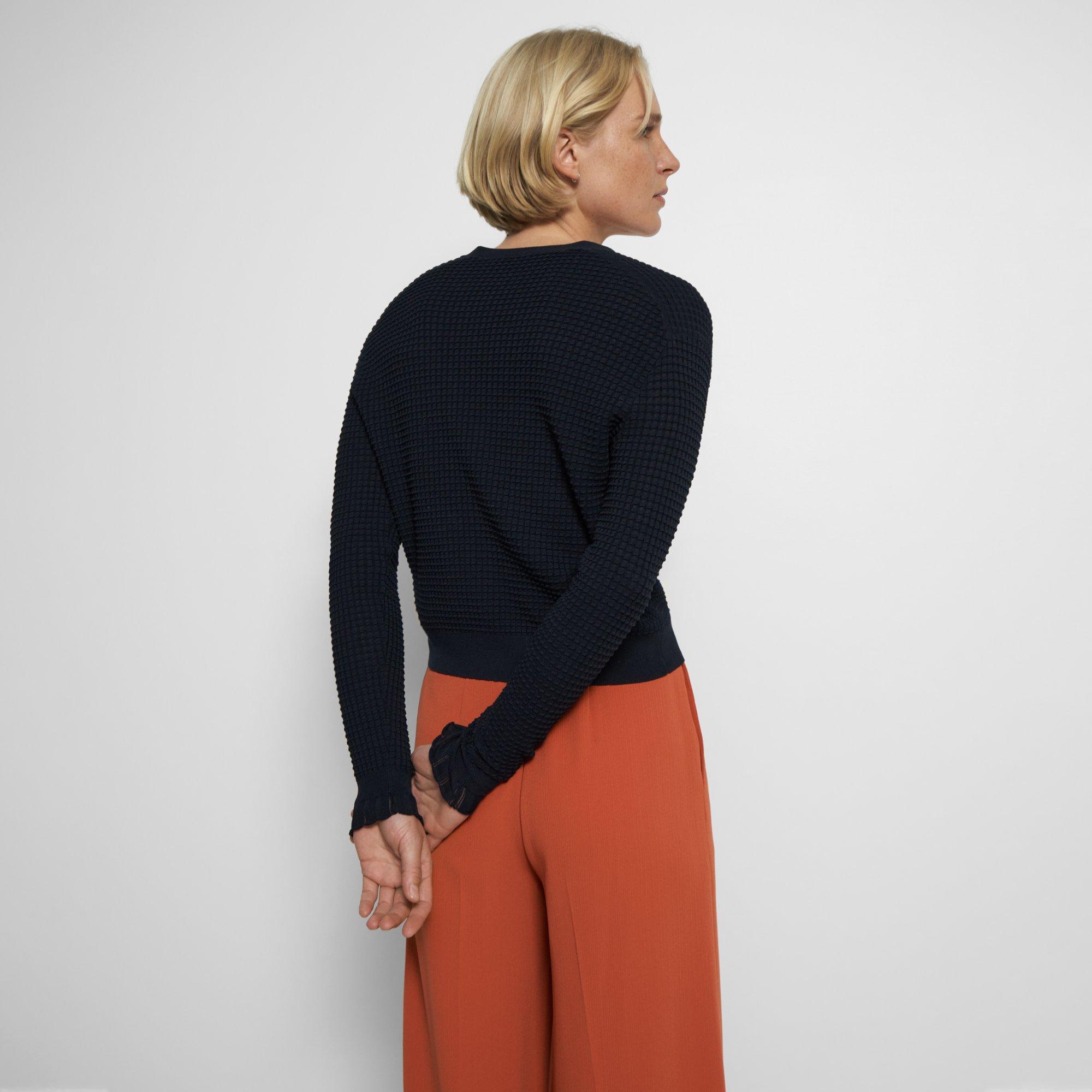V-Neck Cardigan in Cotton Blend