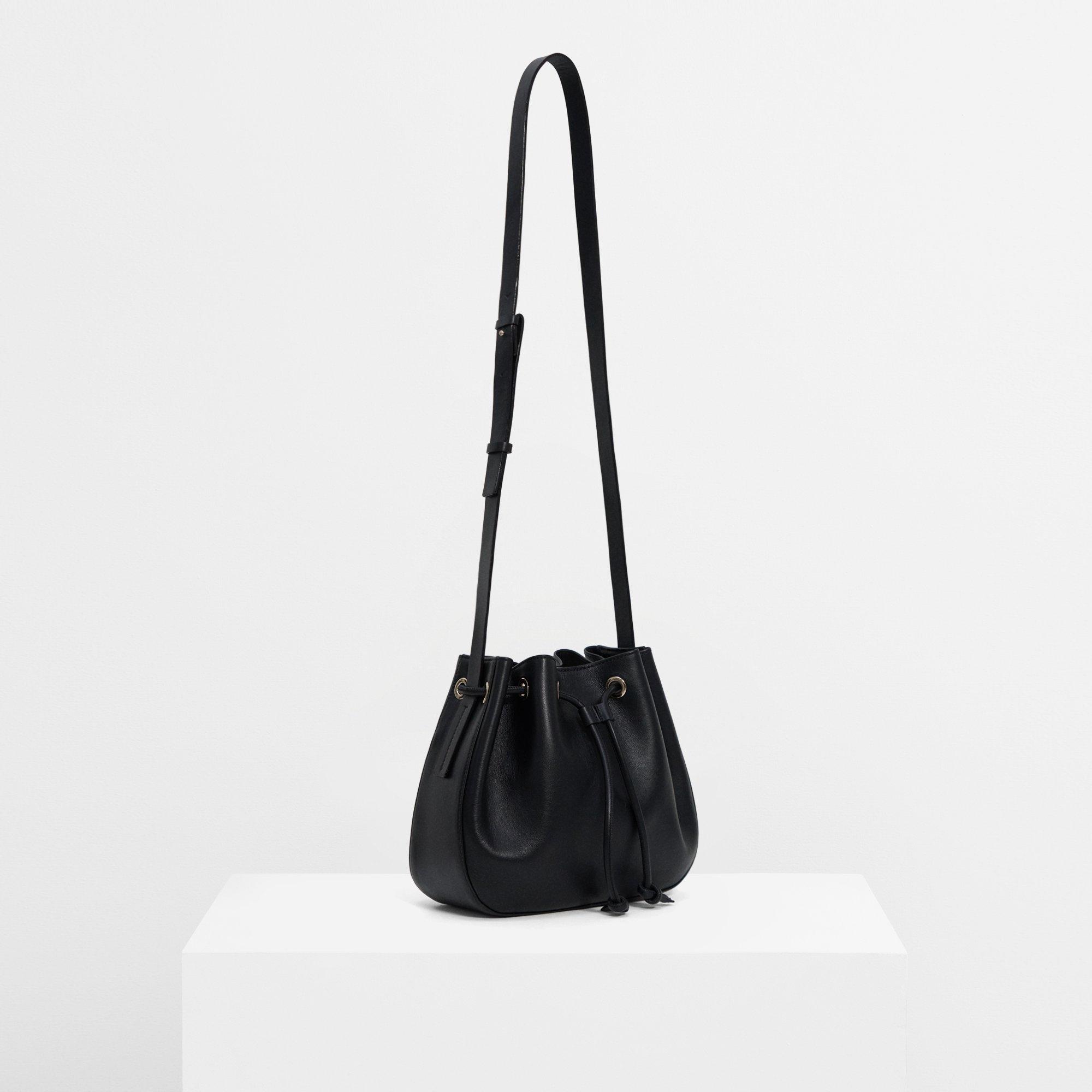 Micro Bucket Bag in Leather