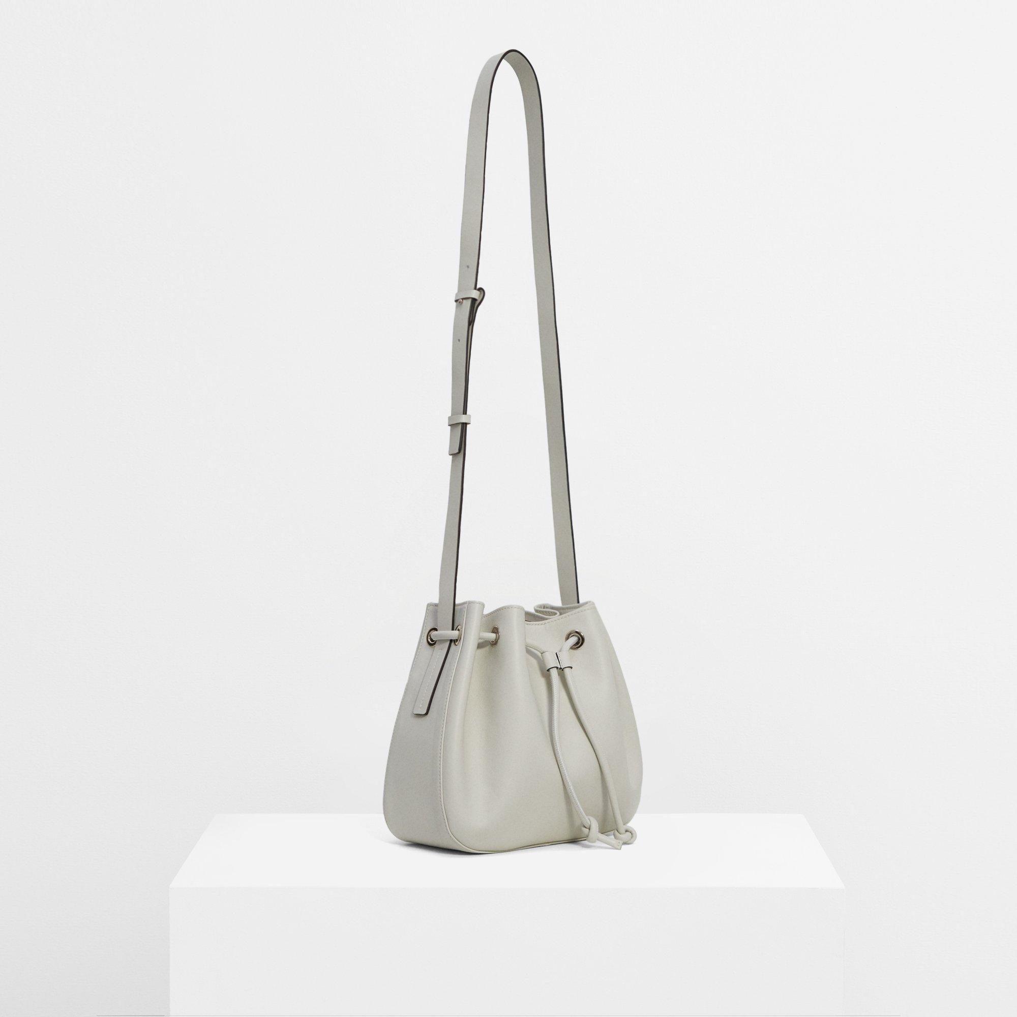 Micro Bucket Bag in Leather