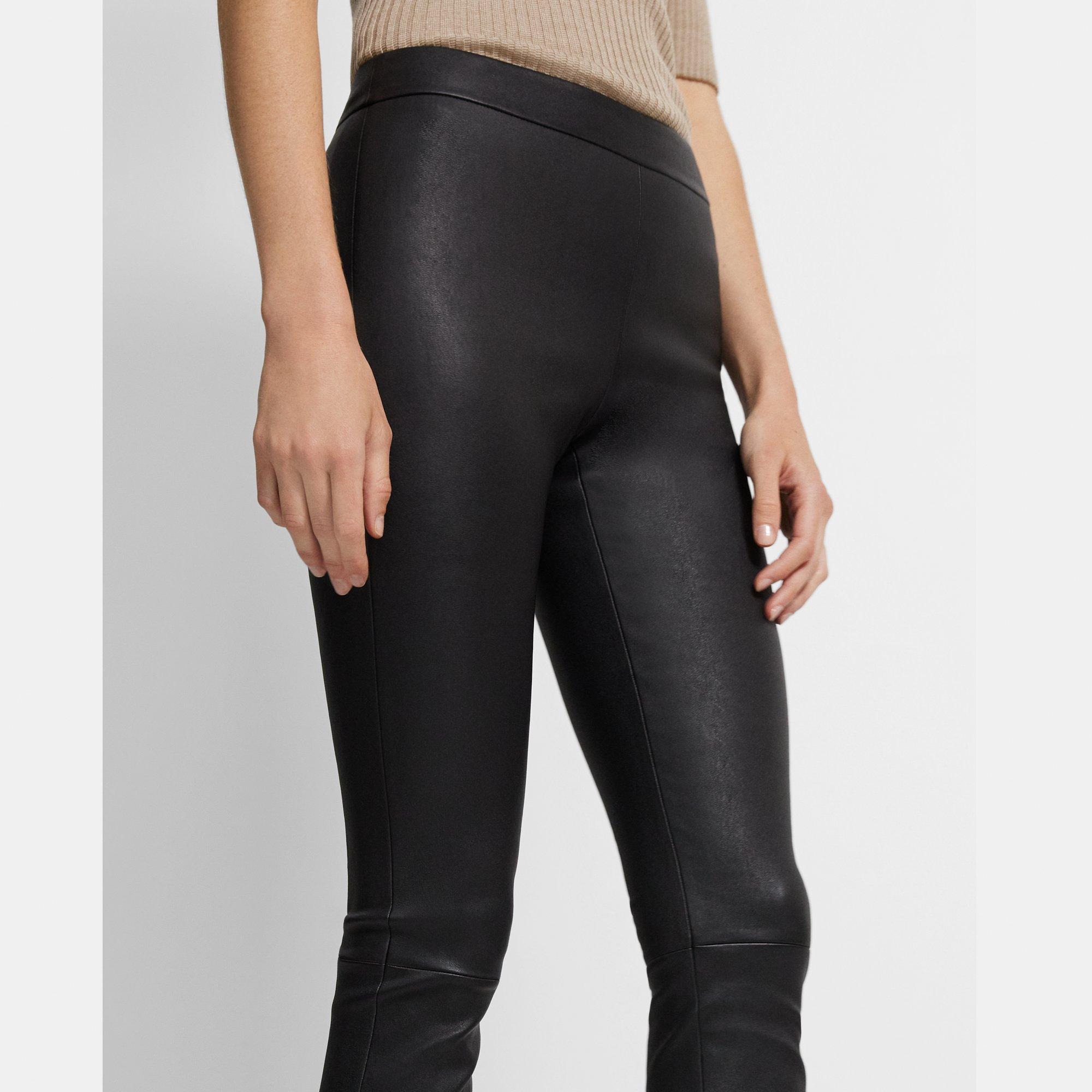 Slim Kick Pant aus Leder