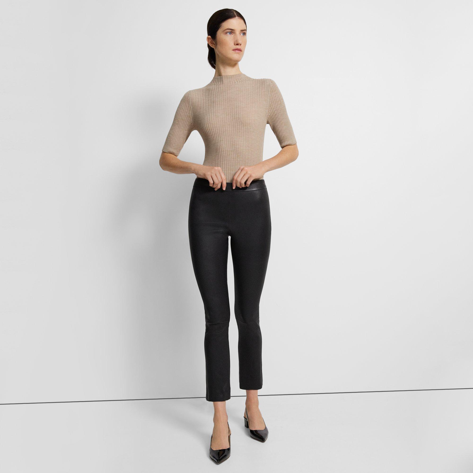 Slim Kick Pant aus Leder