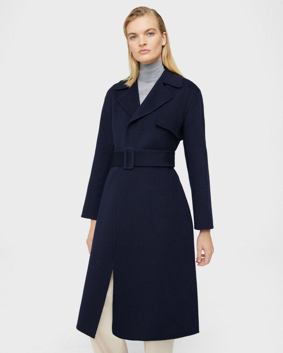Wrap Trench Coat in Double-Face Wool-Cashmere