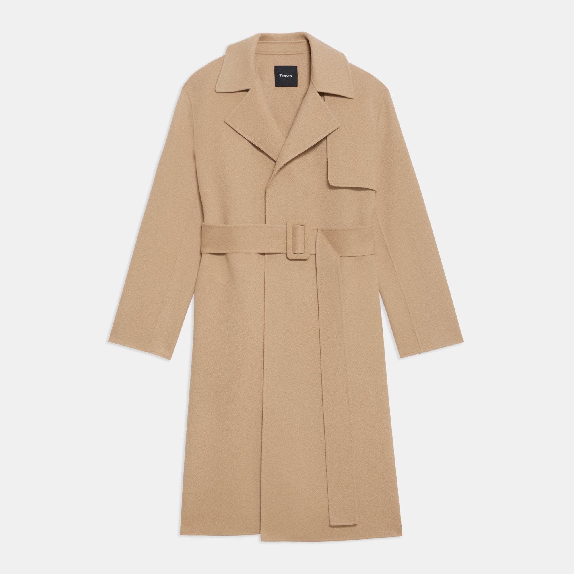 Theory rounded double face deals wool & cashmere coat