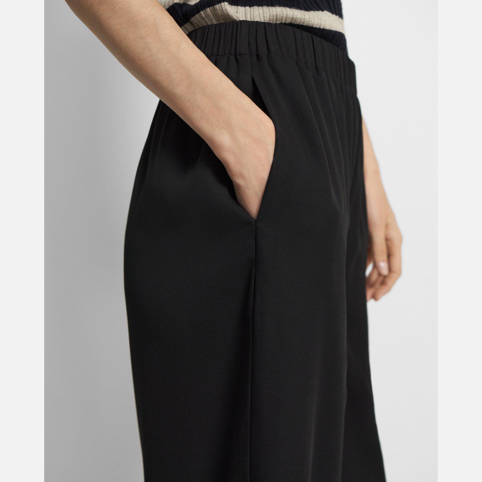 Easy Wide Pull-On Pant in Recycled Georgette