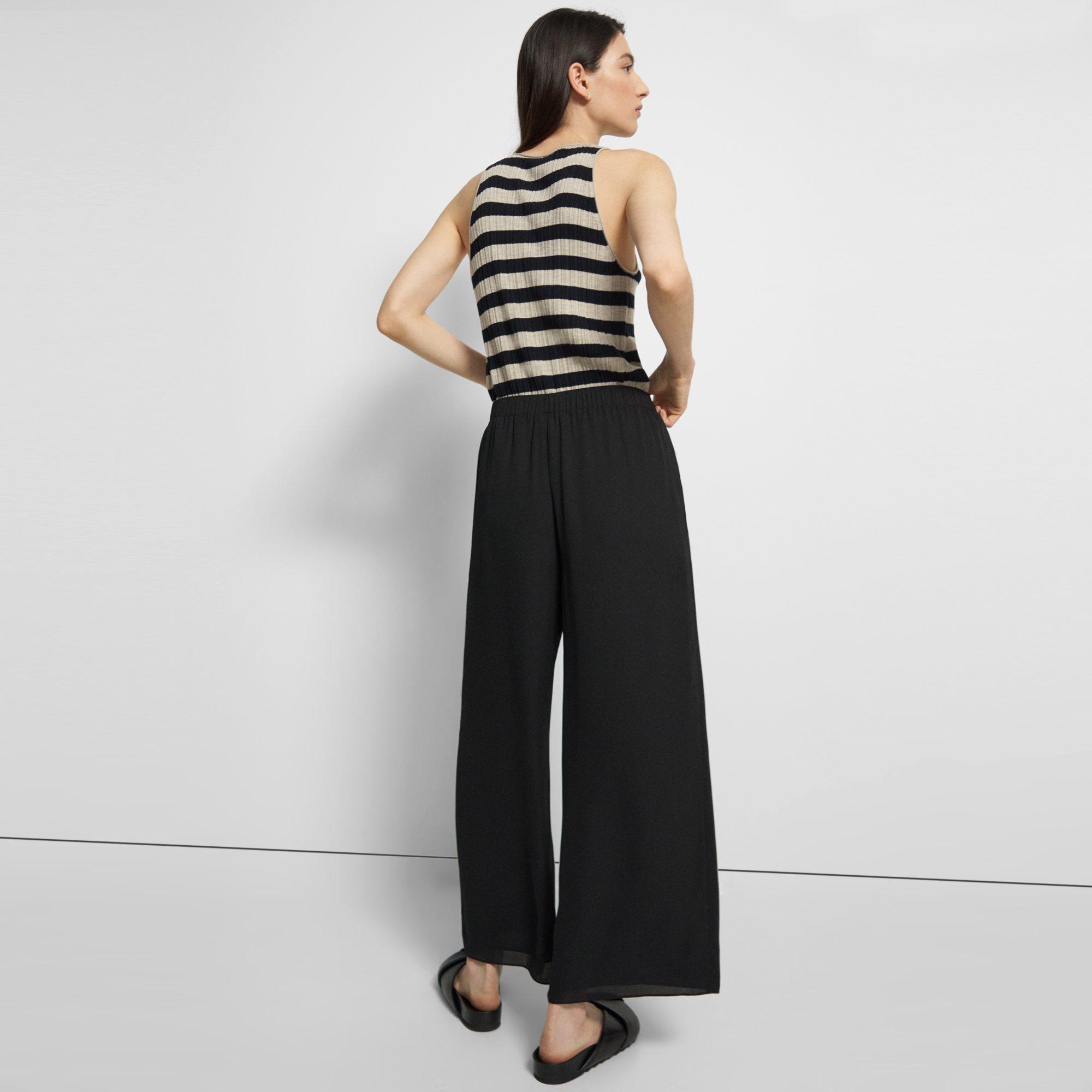 Easy Wide Pull-On Pant in Recycled Georgette