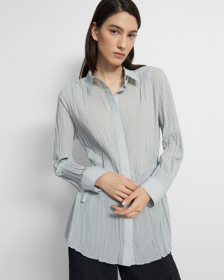 Pleated Shirt in Poly