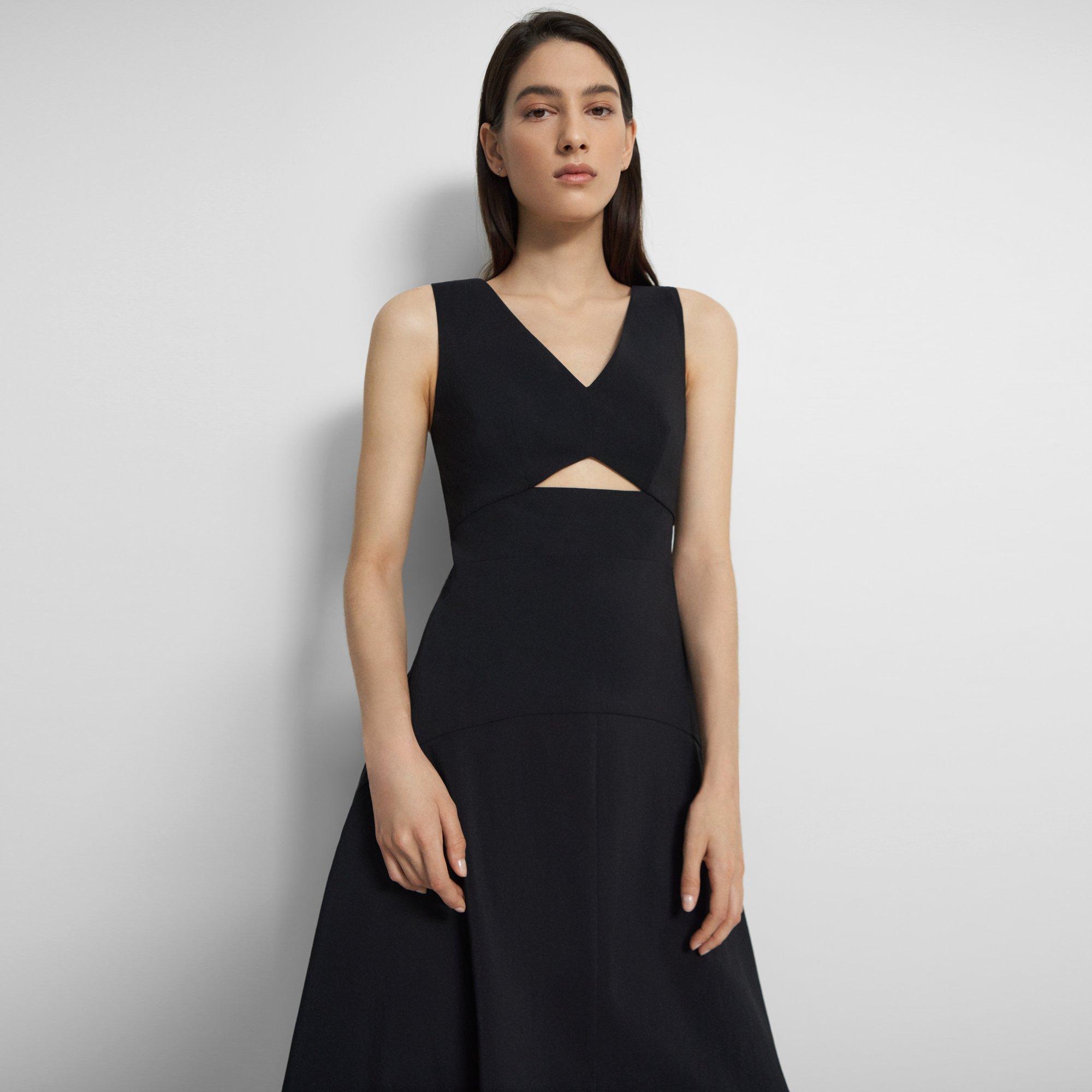 Crisp Poly Cutout Dress | Theory