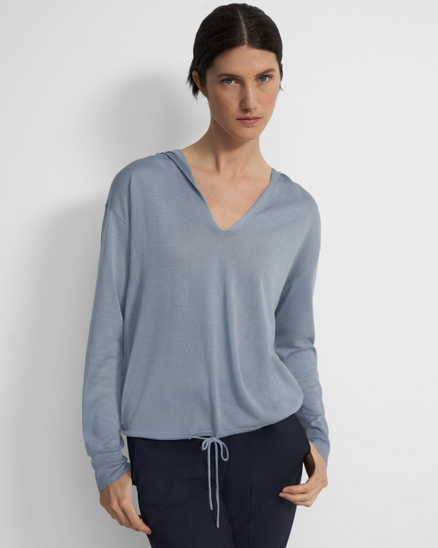 Relaxed Hoodie in Washable Silk