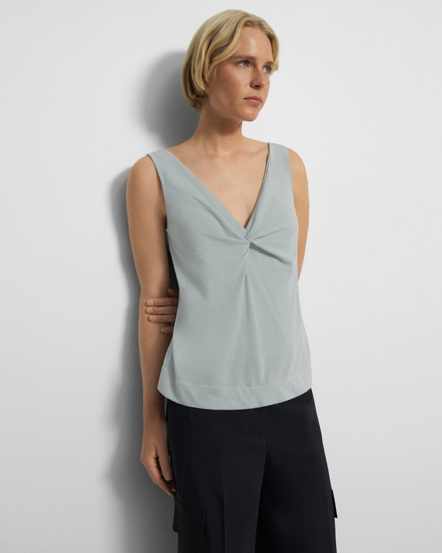 Twisted Tank Top in Cotton Blend