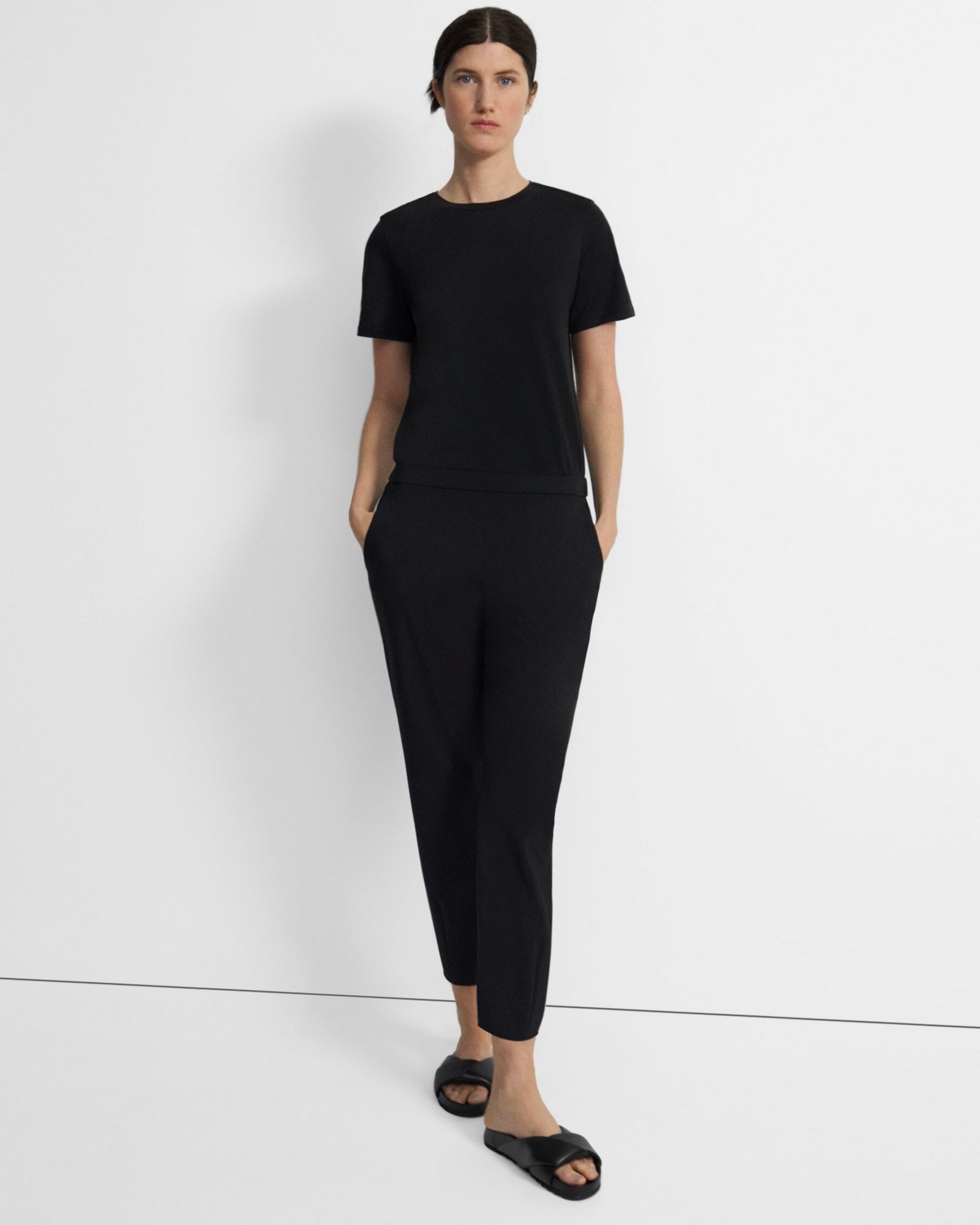 Theory Tapered Pull-On Pant in Precision Ponte