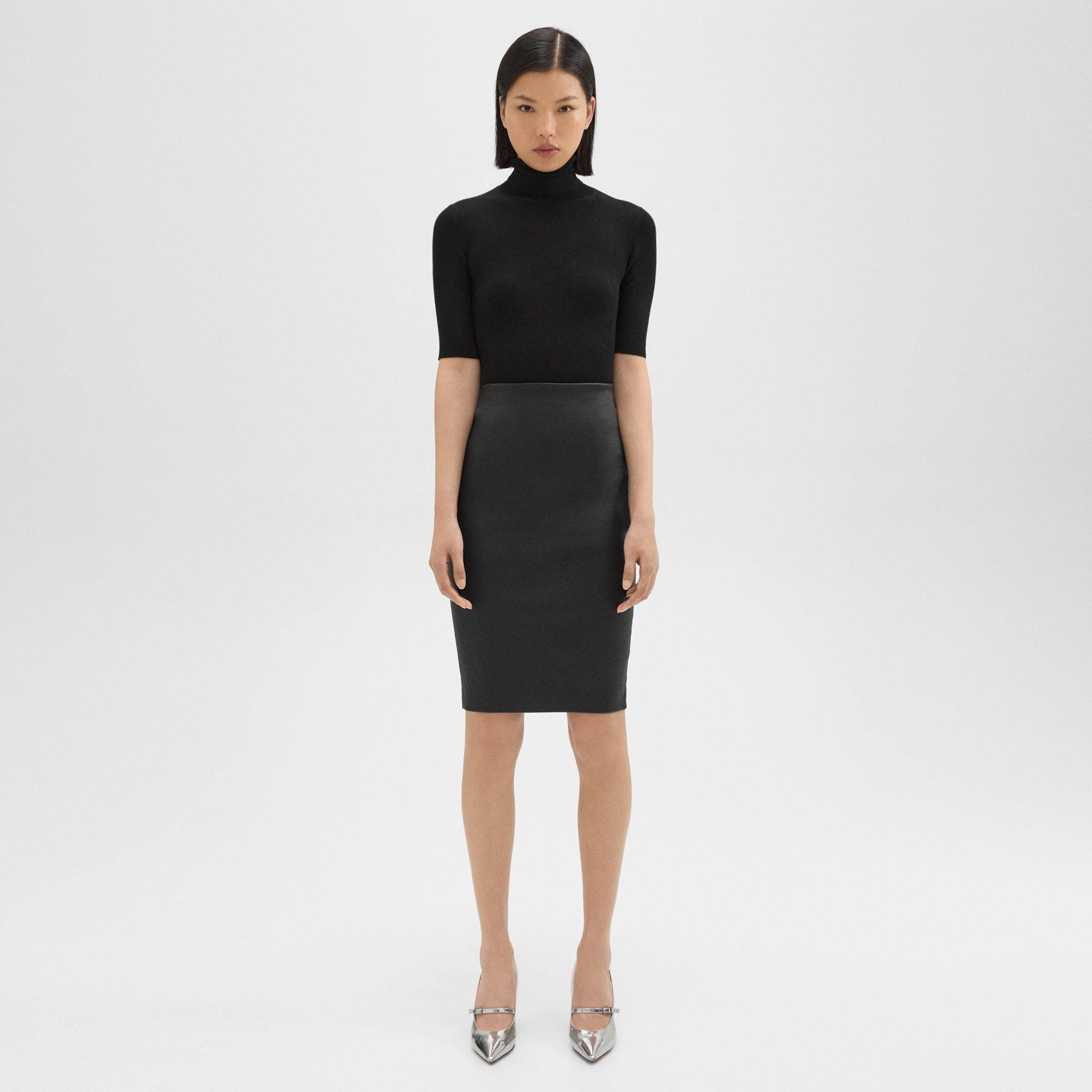 Theory Pencil Skirt in Leather