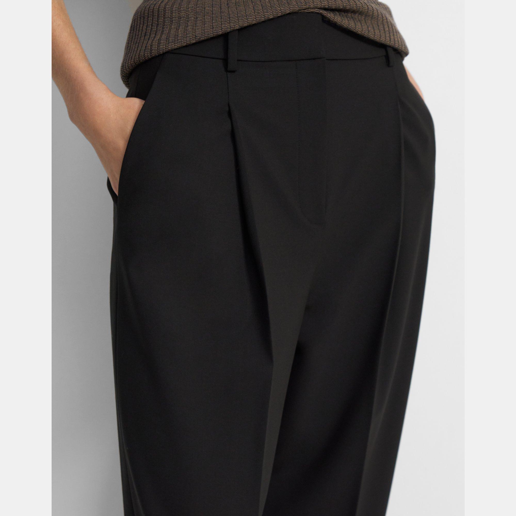 Pleated Wide-Leg Pant in Good Wool