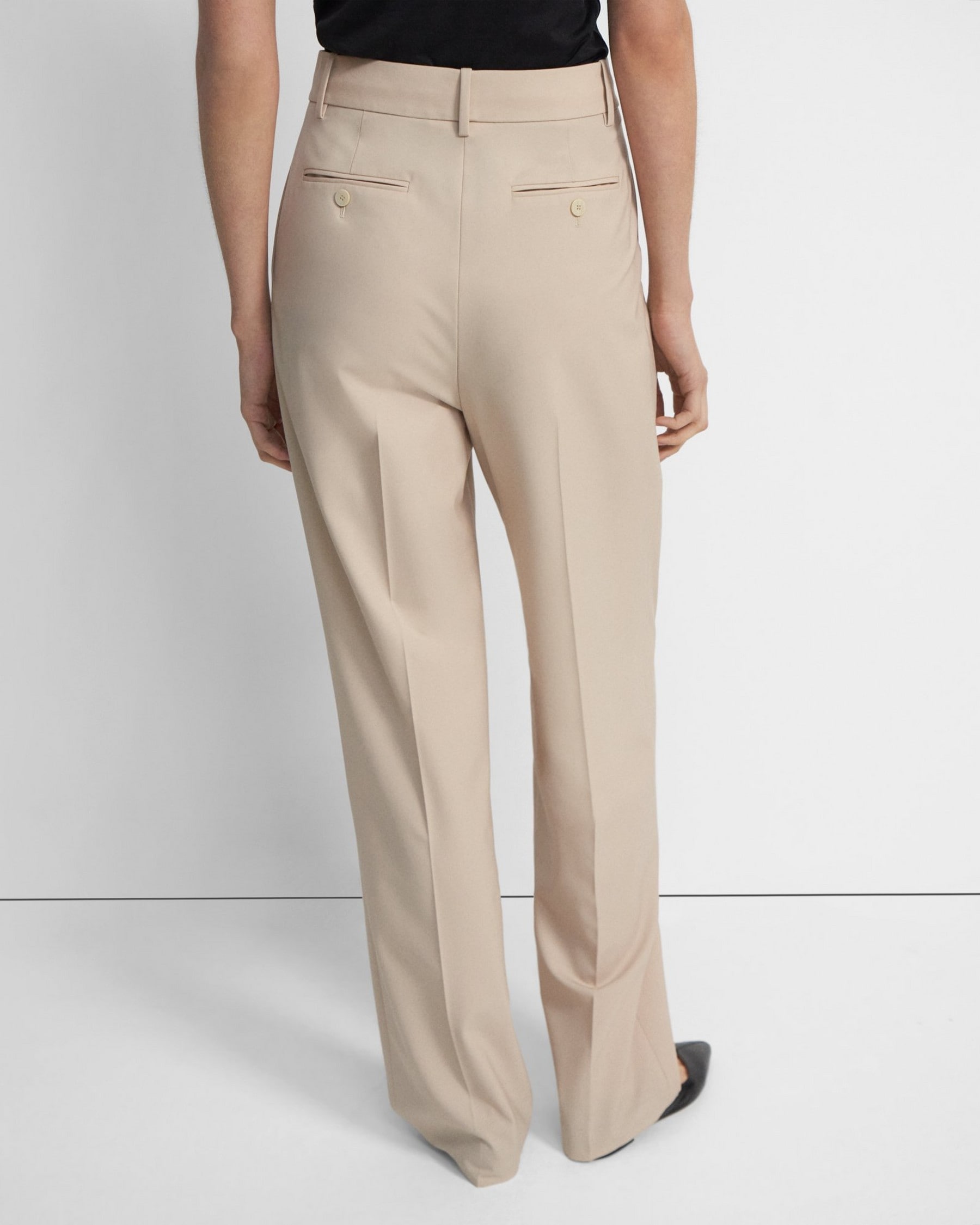Pleated Wide-Leg Pant in Good Wool