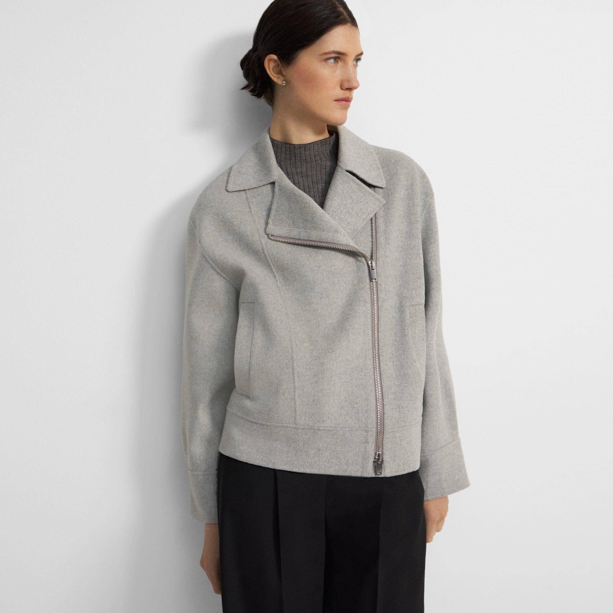 Wool moto jacket on sale women's