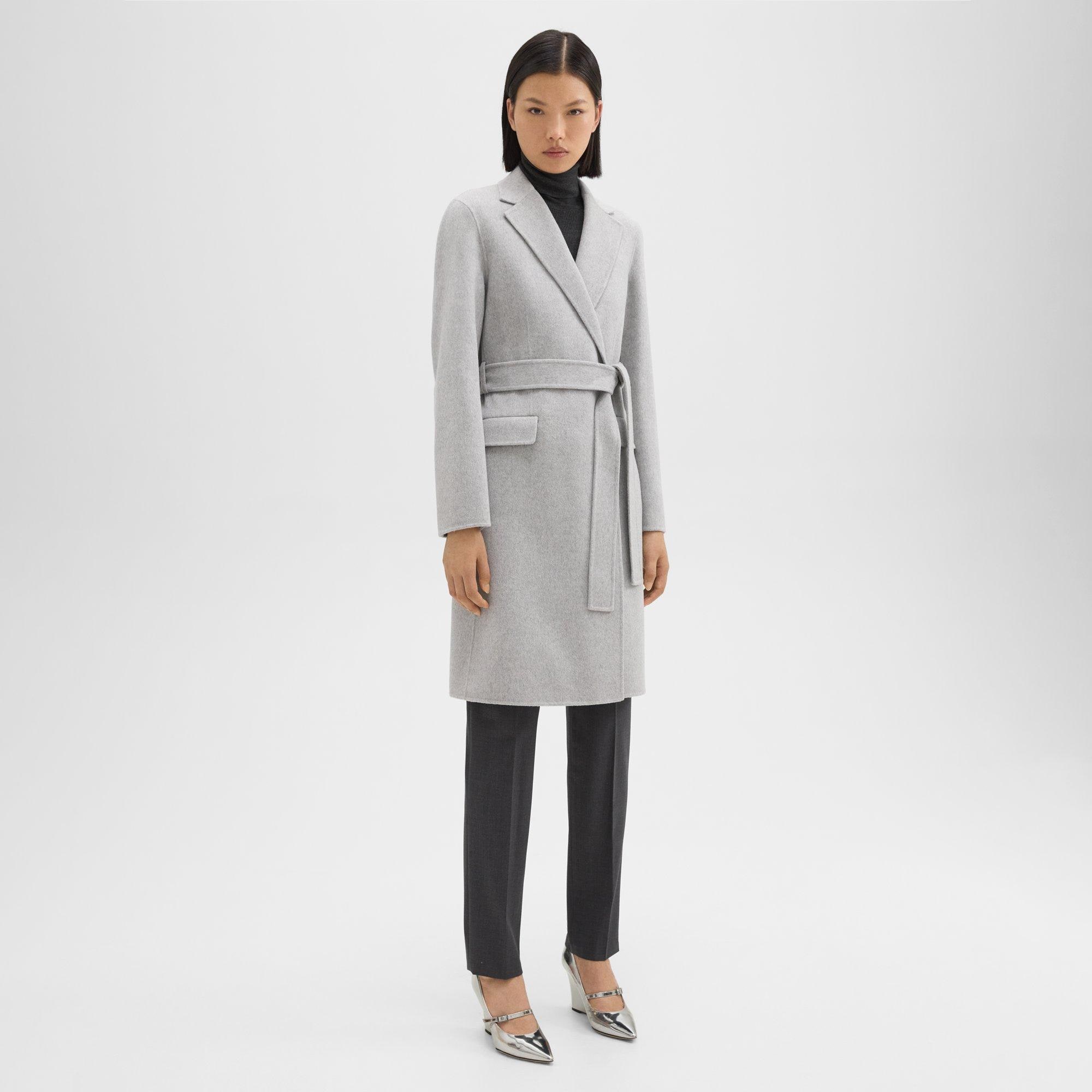 Double-Face Wool-Cashmere Wrap Coat | Theory