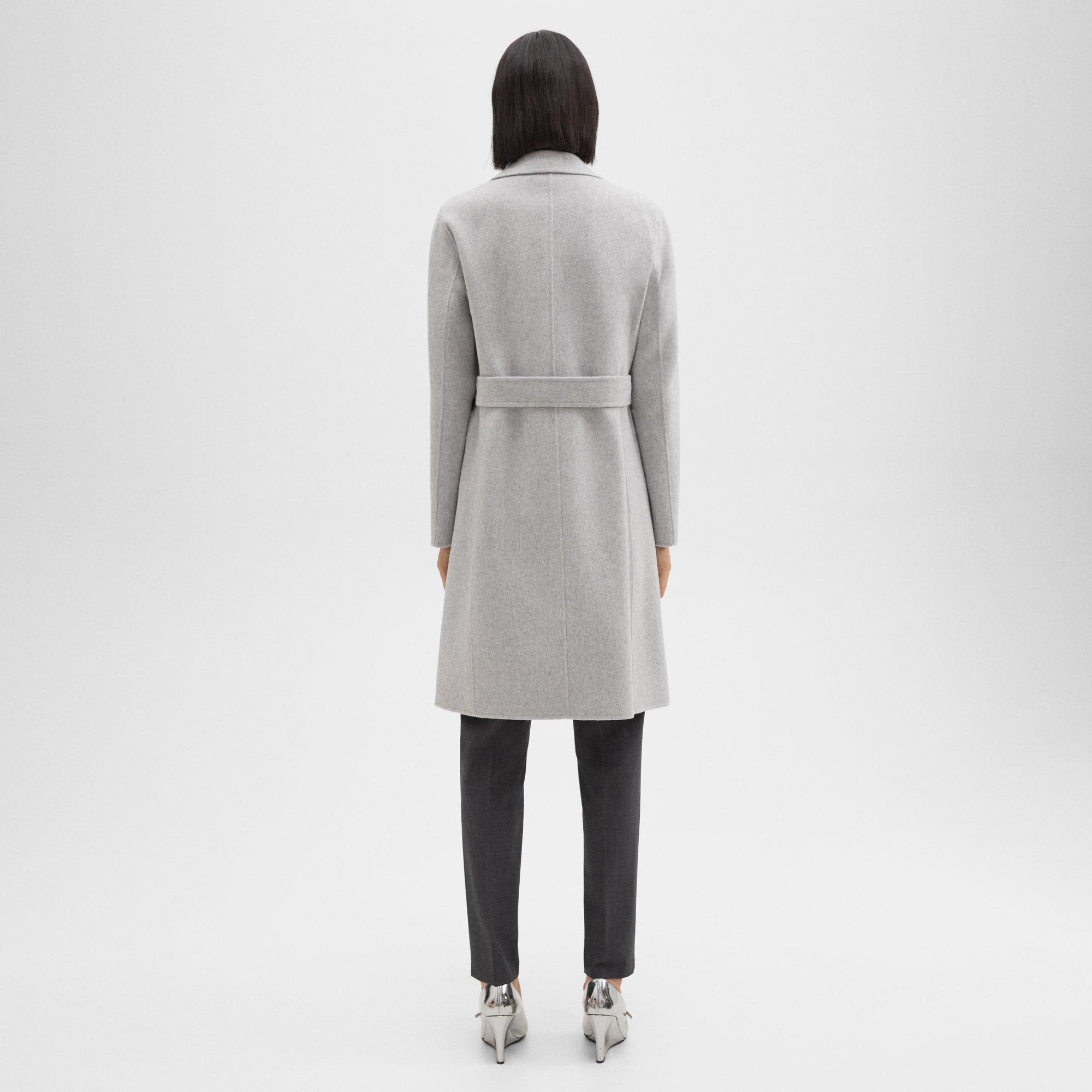 SMOOTH MELANGE WRAP COAT - アウター