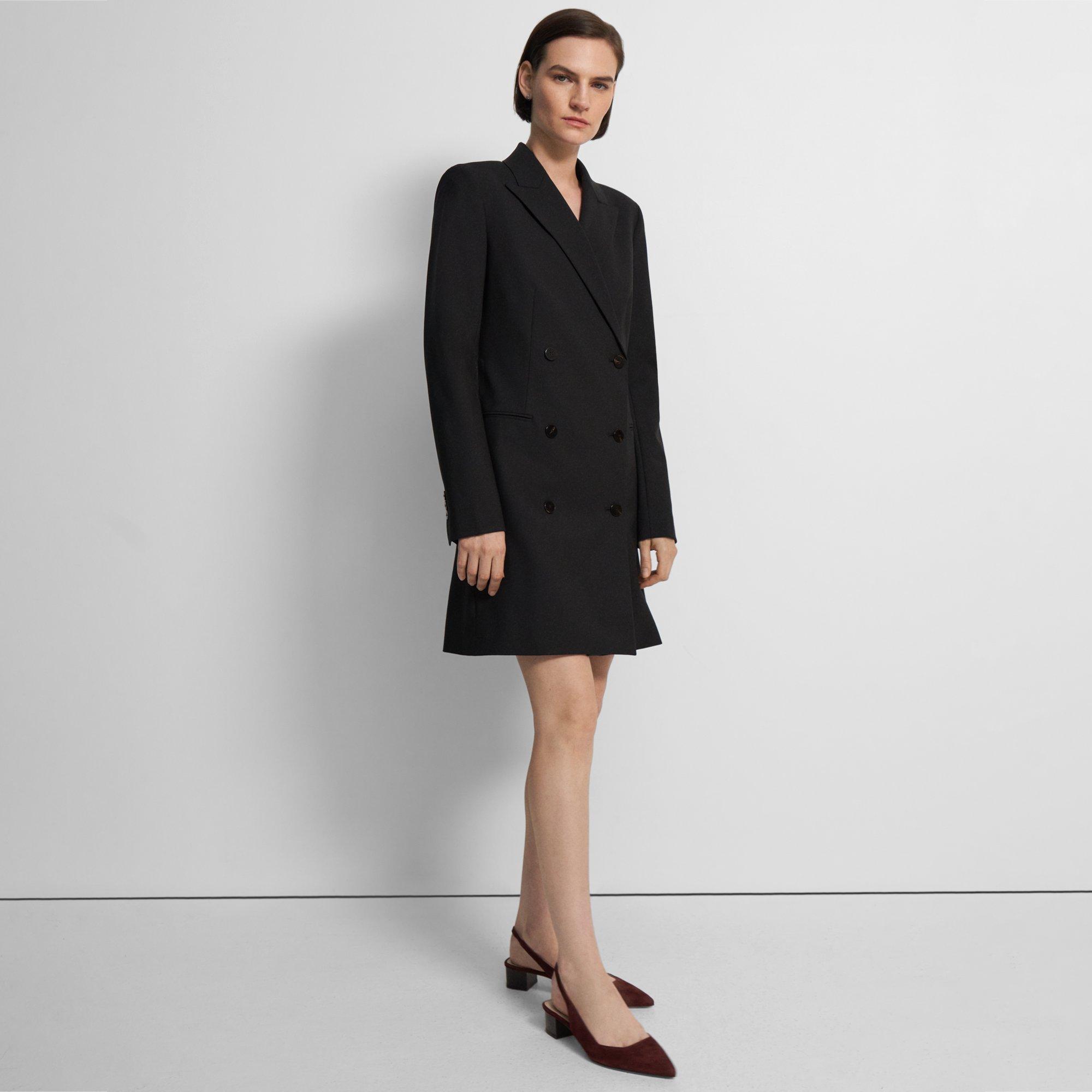 Double-Breasted Blazer Dress in Good Wool