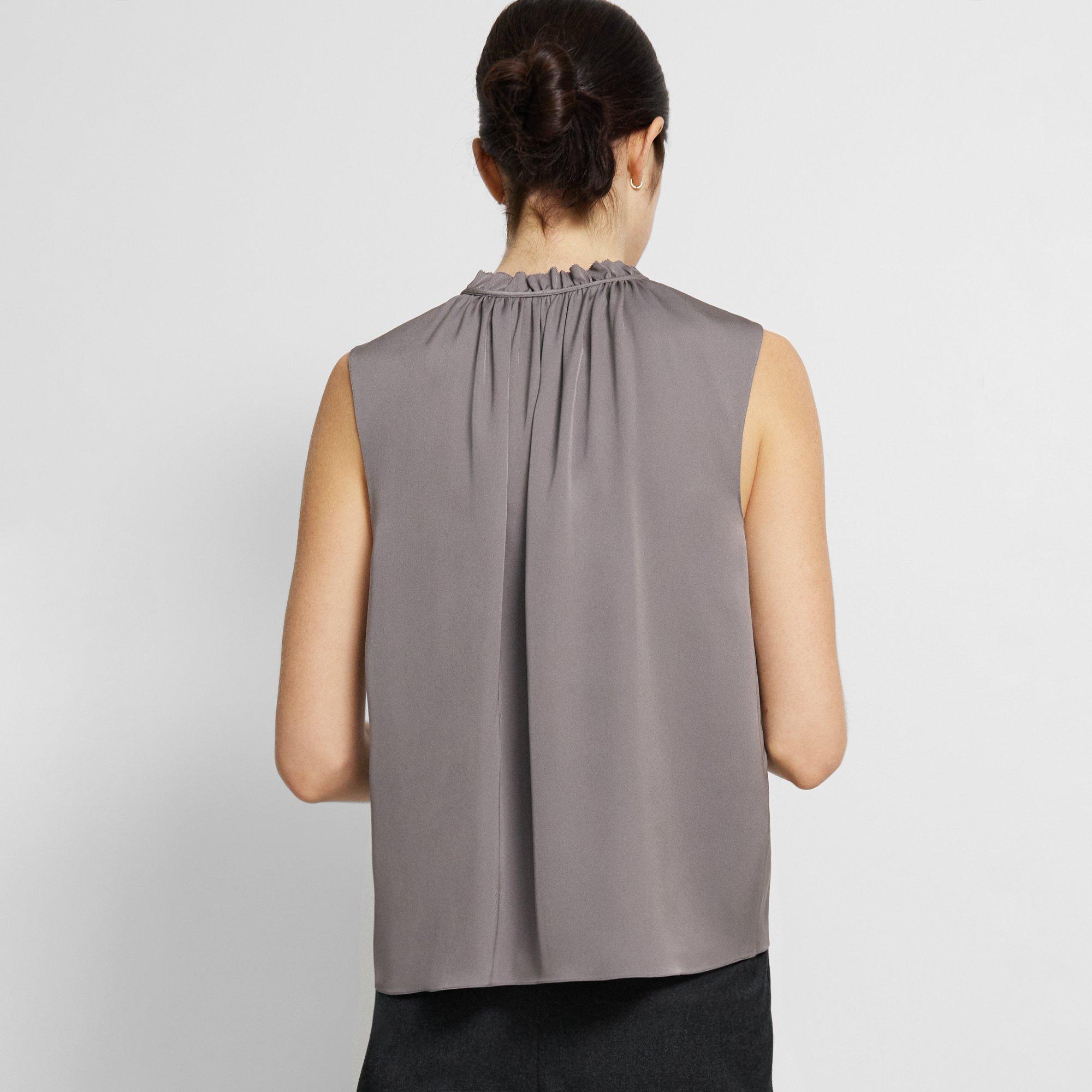 Tie Neck Shell Top in Silk Georgette