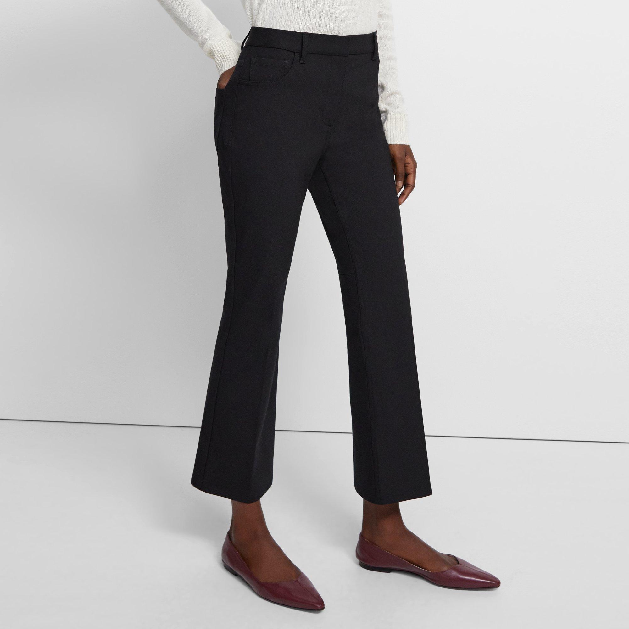 Black Stretch Cotton 5-Pocket Kick Pant | Theory