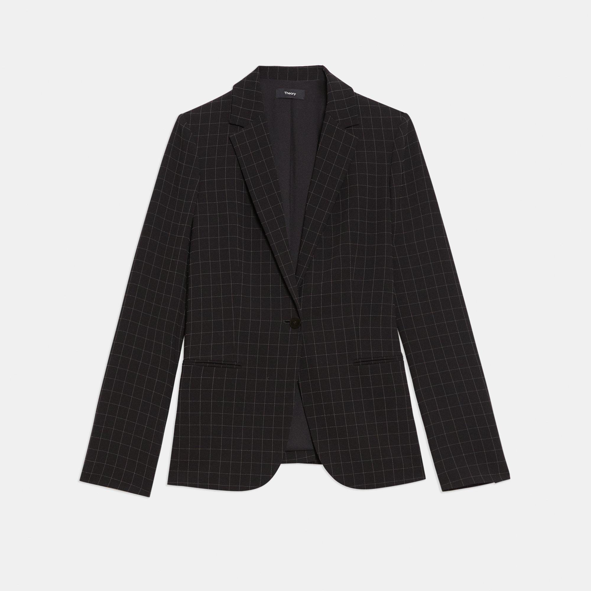 Staple Blazer in Checked Crepe