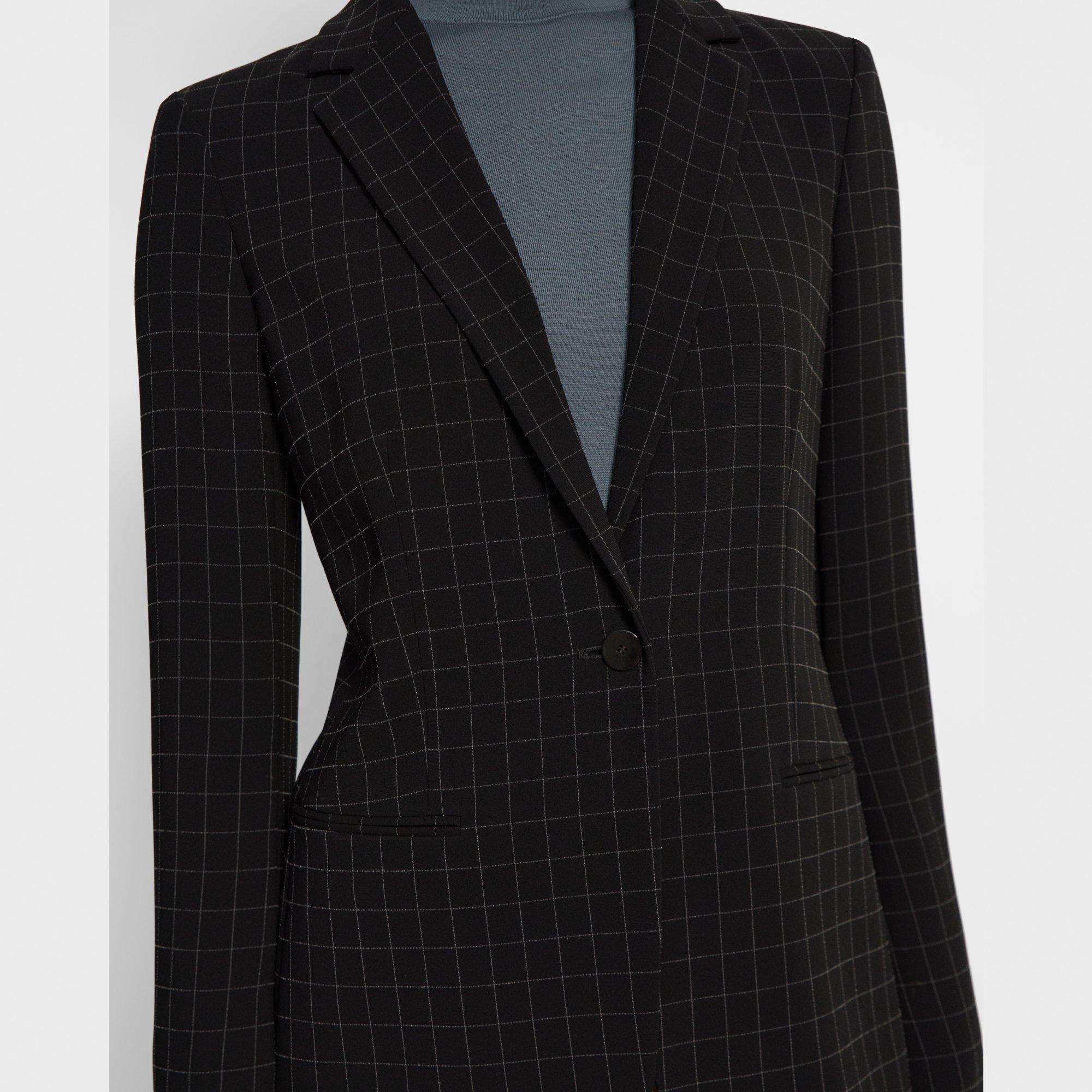 Staple Blazer in Checked Crepe