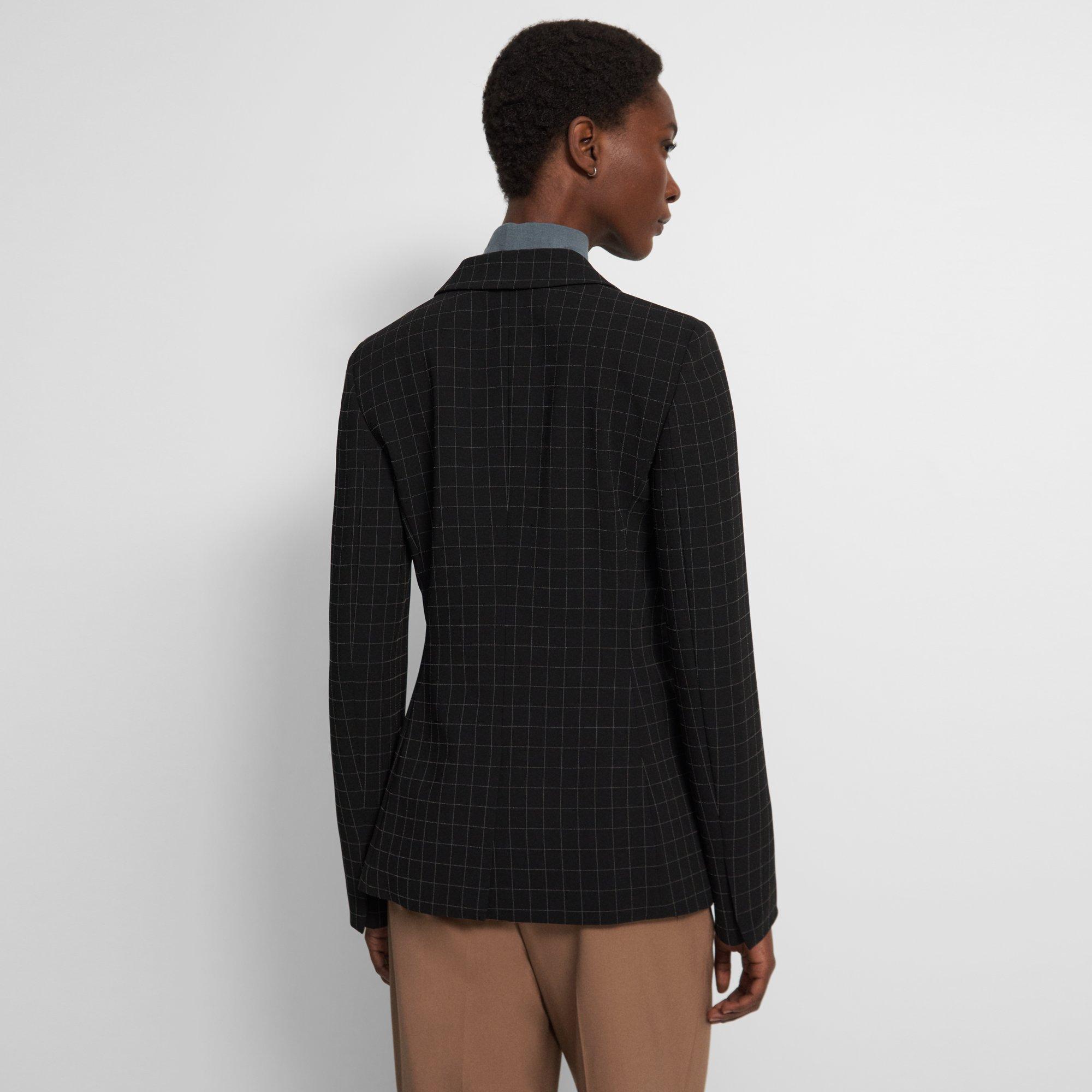 Staple Blazer in Checked Crepe