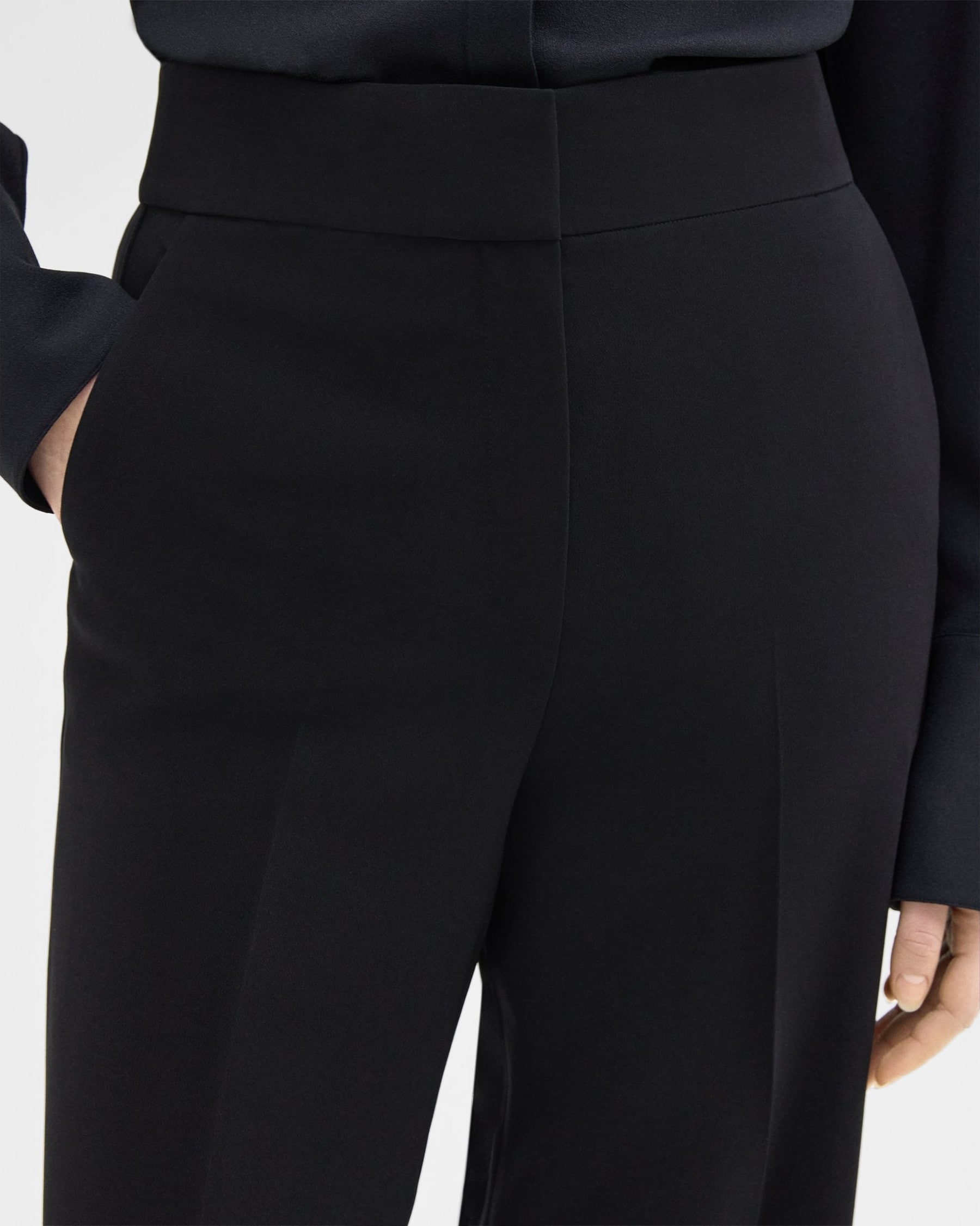 High-Waist Wide-Leg Pant in Admiral Crepe
