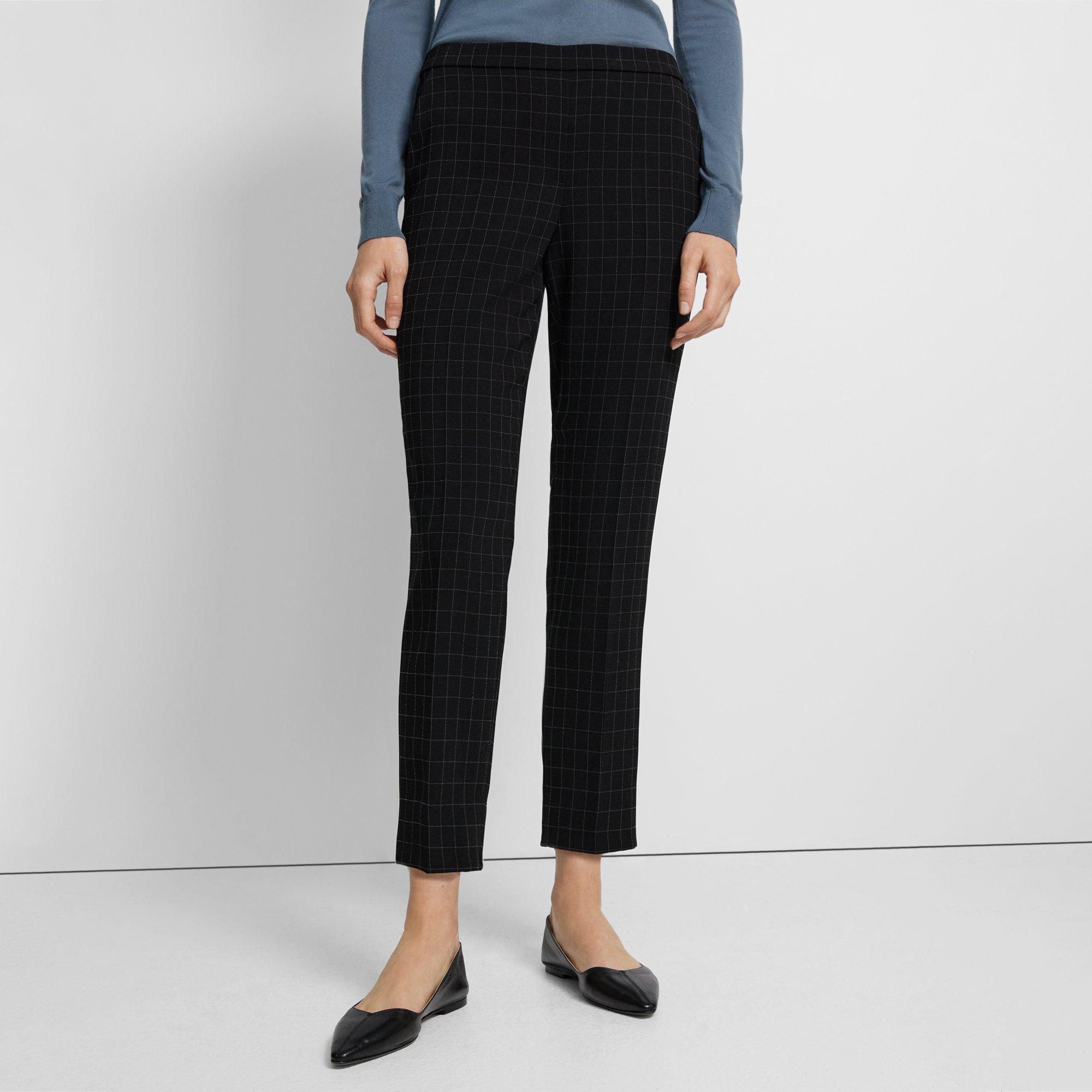 Checked Crepe Treeca Pull-On Pant | Theory