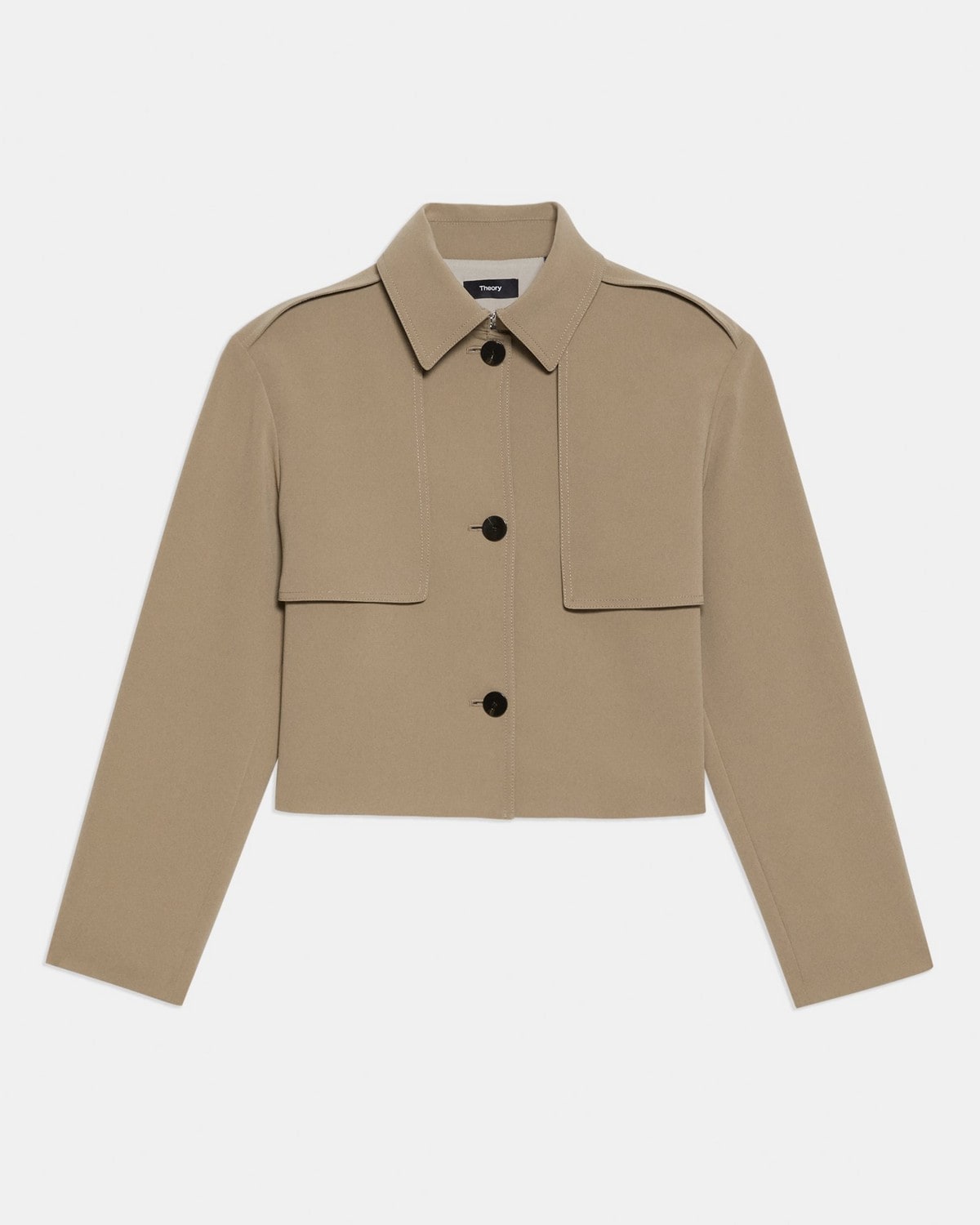 Cropped Trench Coat in Admiral Crepe