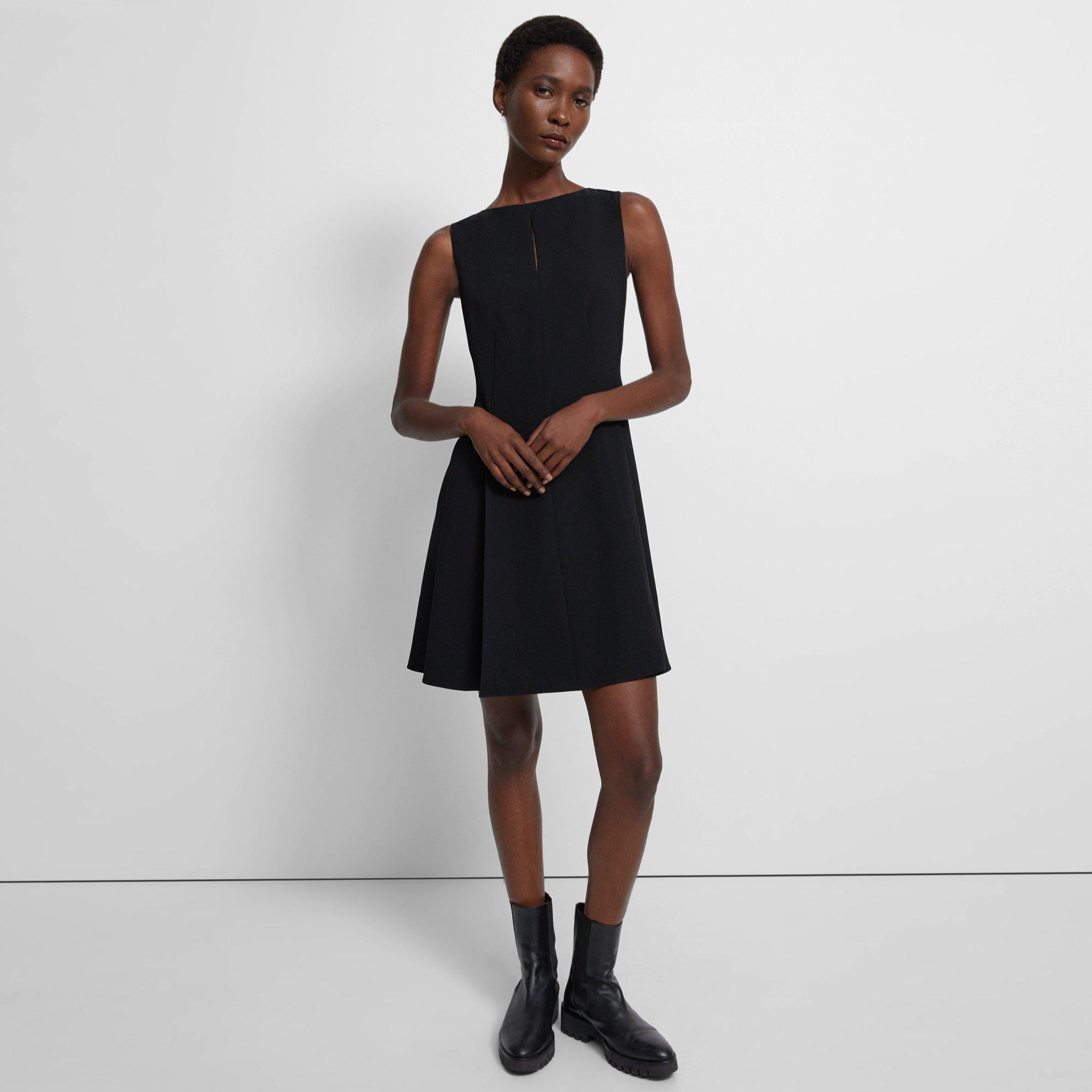 Admiral Crepe Fit-and-Flare Dress | Theory