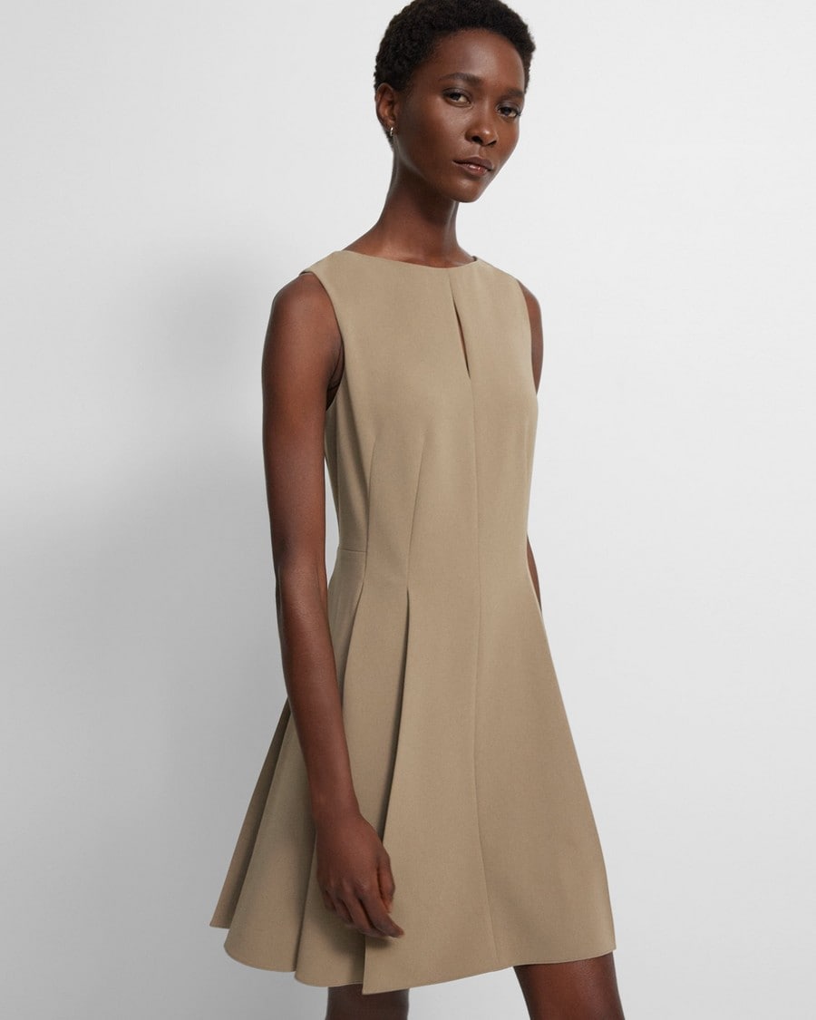 Fit-and-Flare Dress in Admiral Crepe