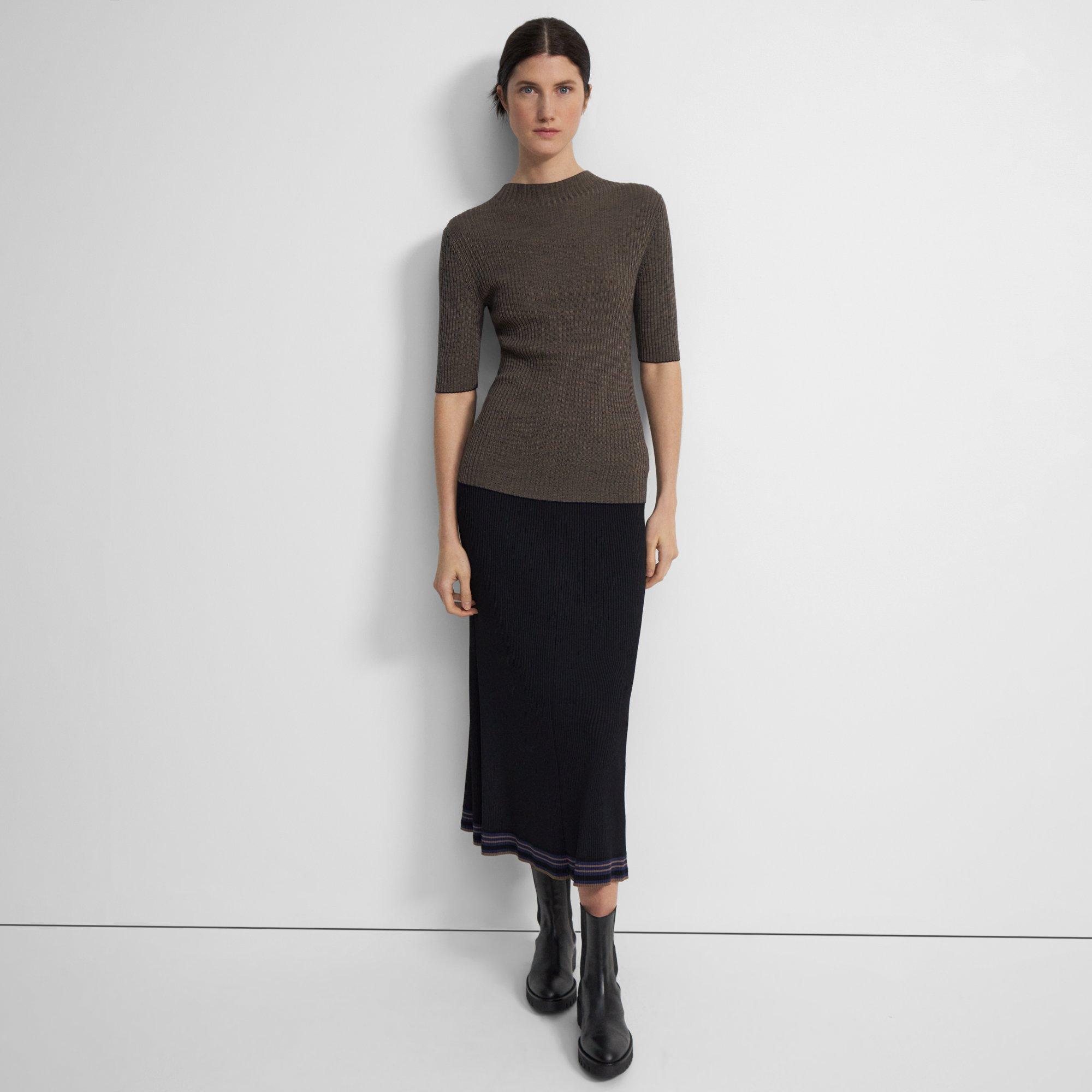 Leenda Mock Neck Sweater in Regal Wool