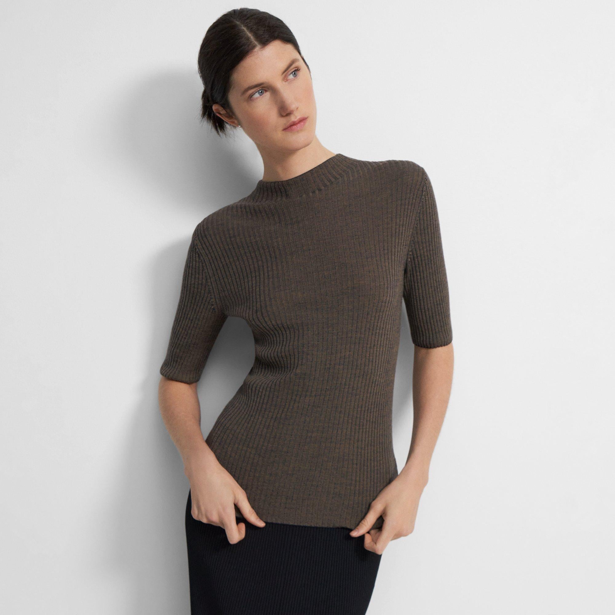 Blue Regal Wool Leenda Mock Neck Sweater | Theory