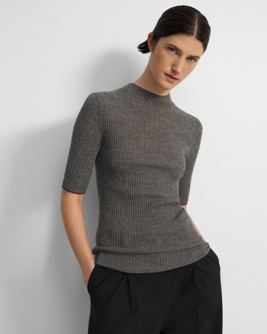 Leenda Mock Neck Sweater in Regal Wool