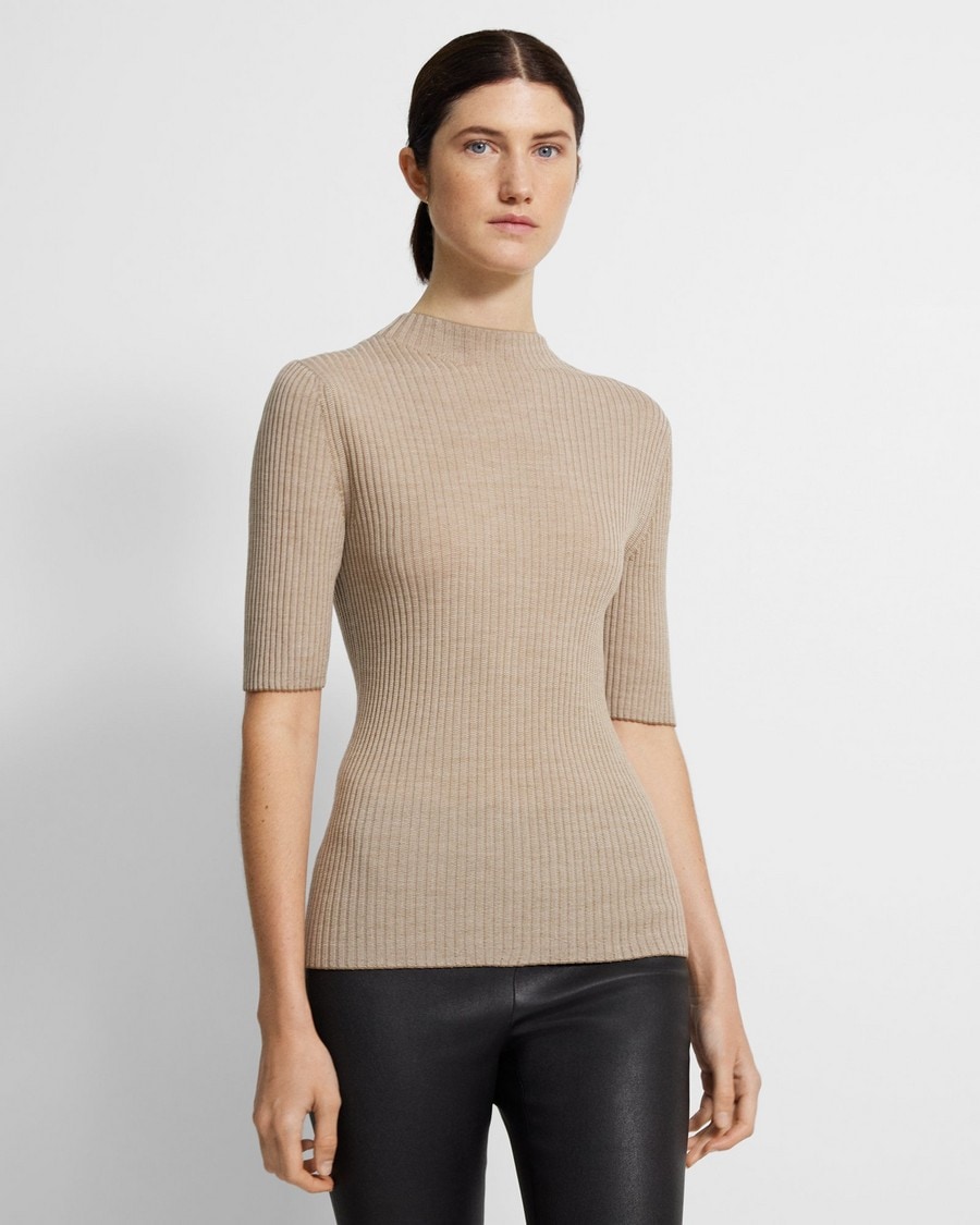 Leenda Mock Neck Sweater in Regal Wool