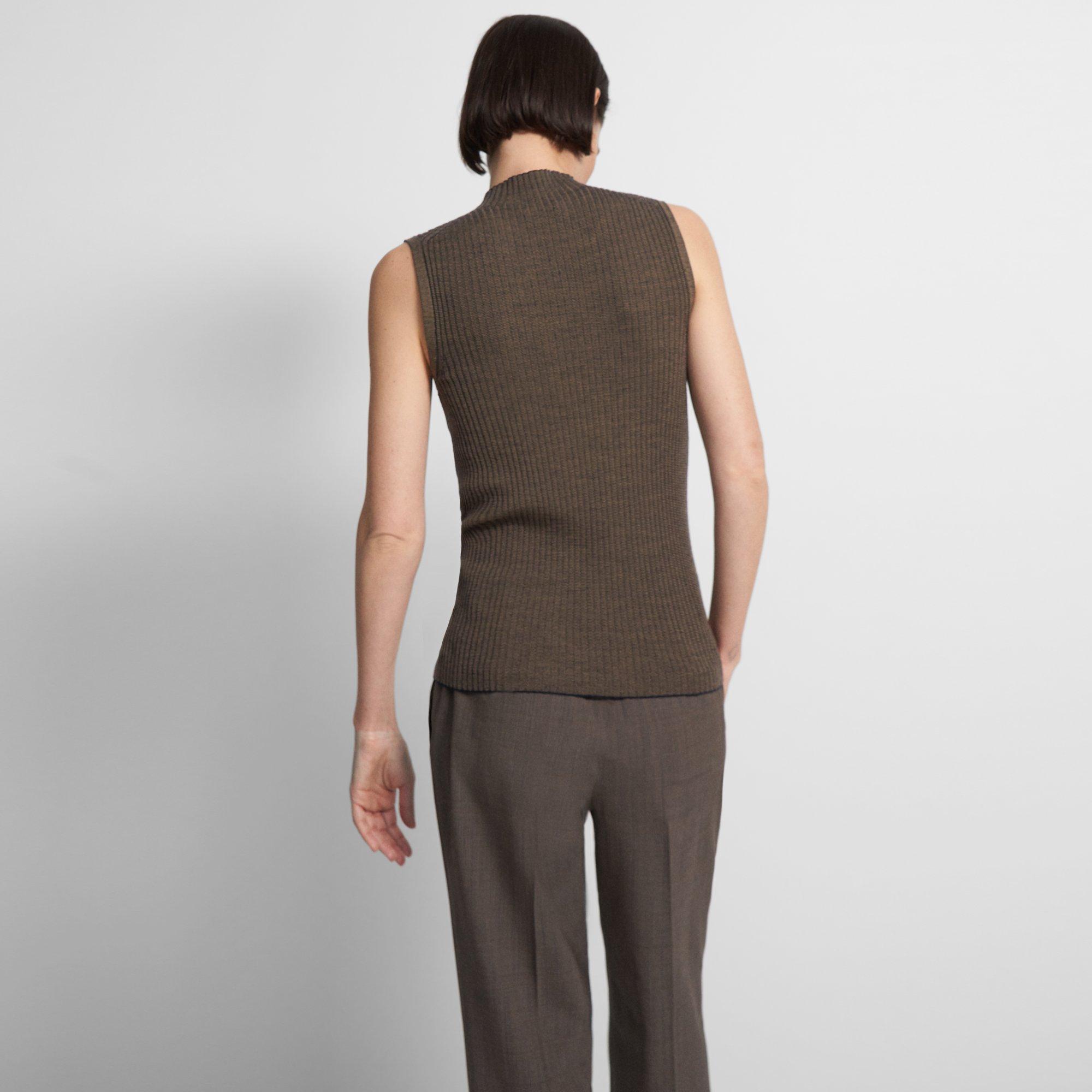 Bishop + Young Gemma Mock Neck Sleeveless Sweater in Grey