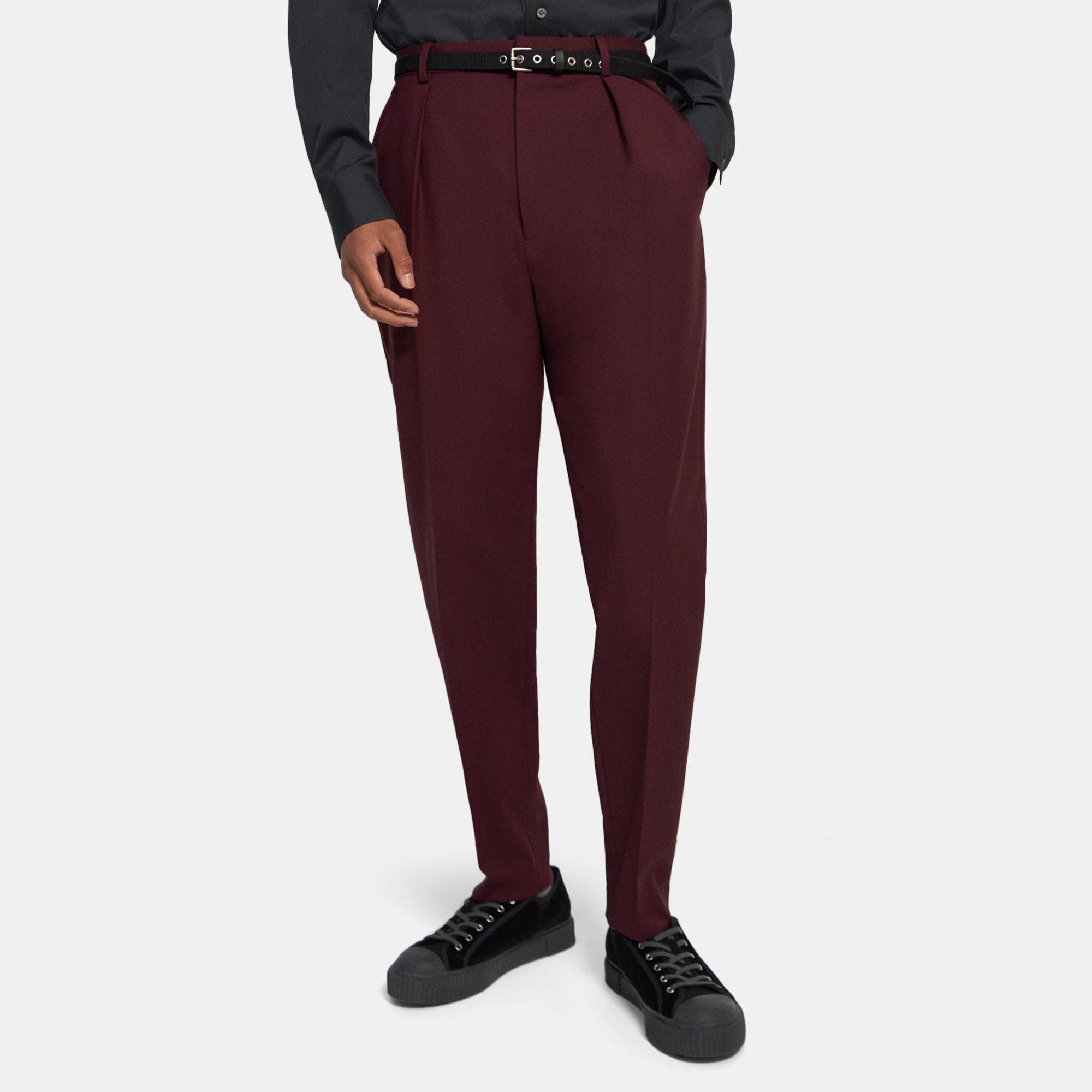 Wool Gabardine Pleated Pant