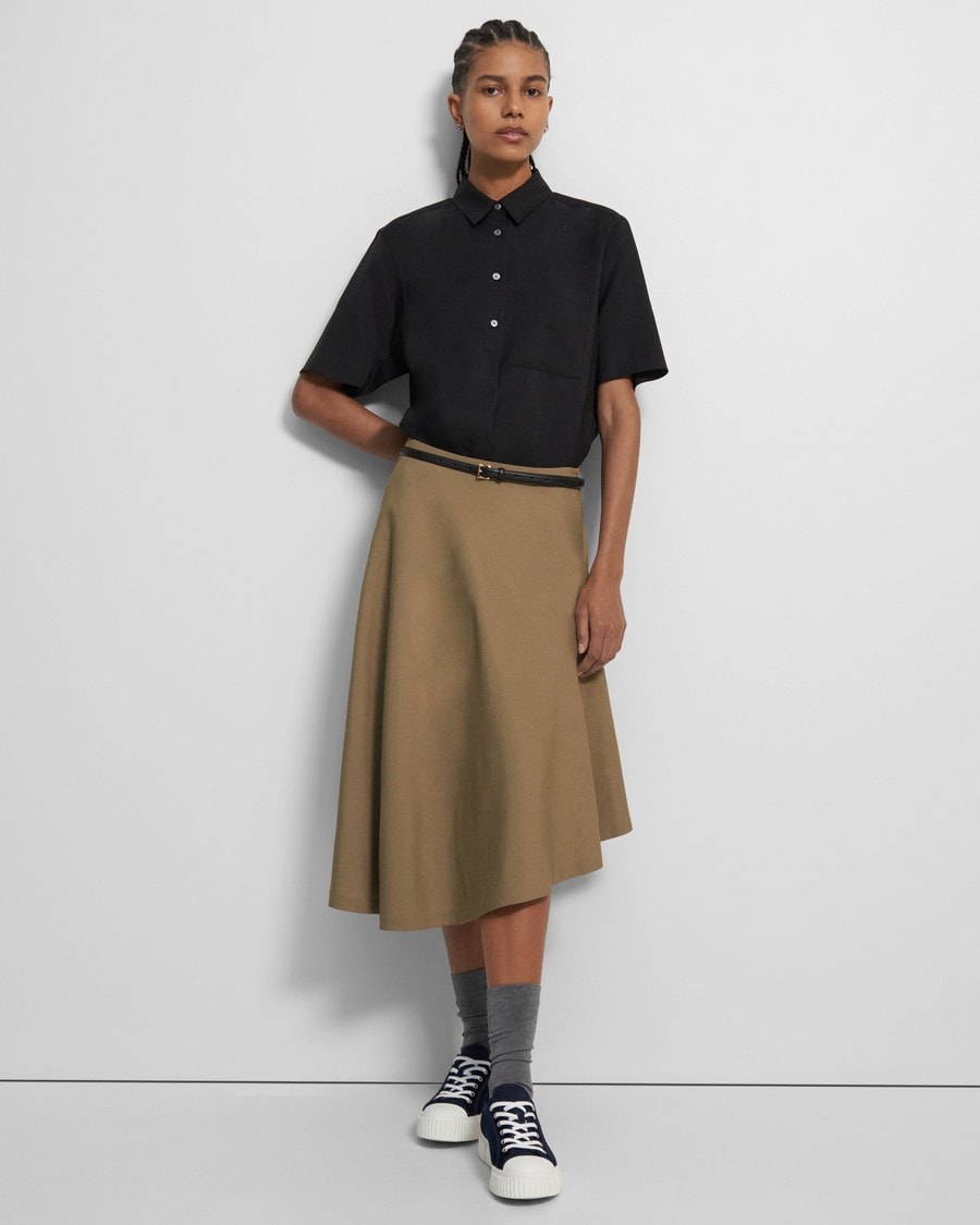 Asymmetrical Wool-Viscose Skirt