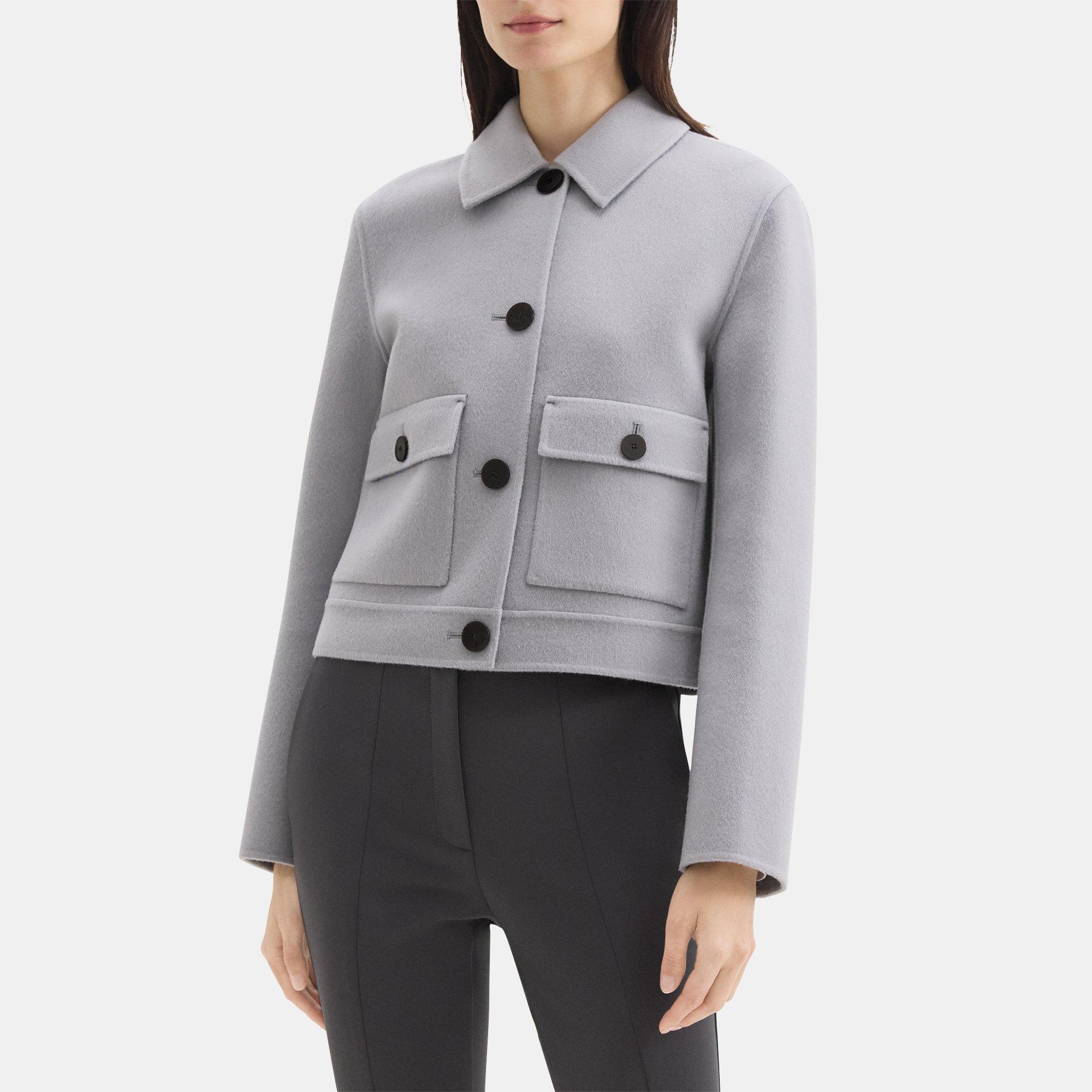 Flap Pocket Jacket in Double-Face Wool-Cashmere