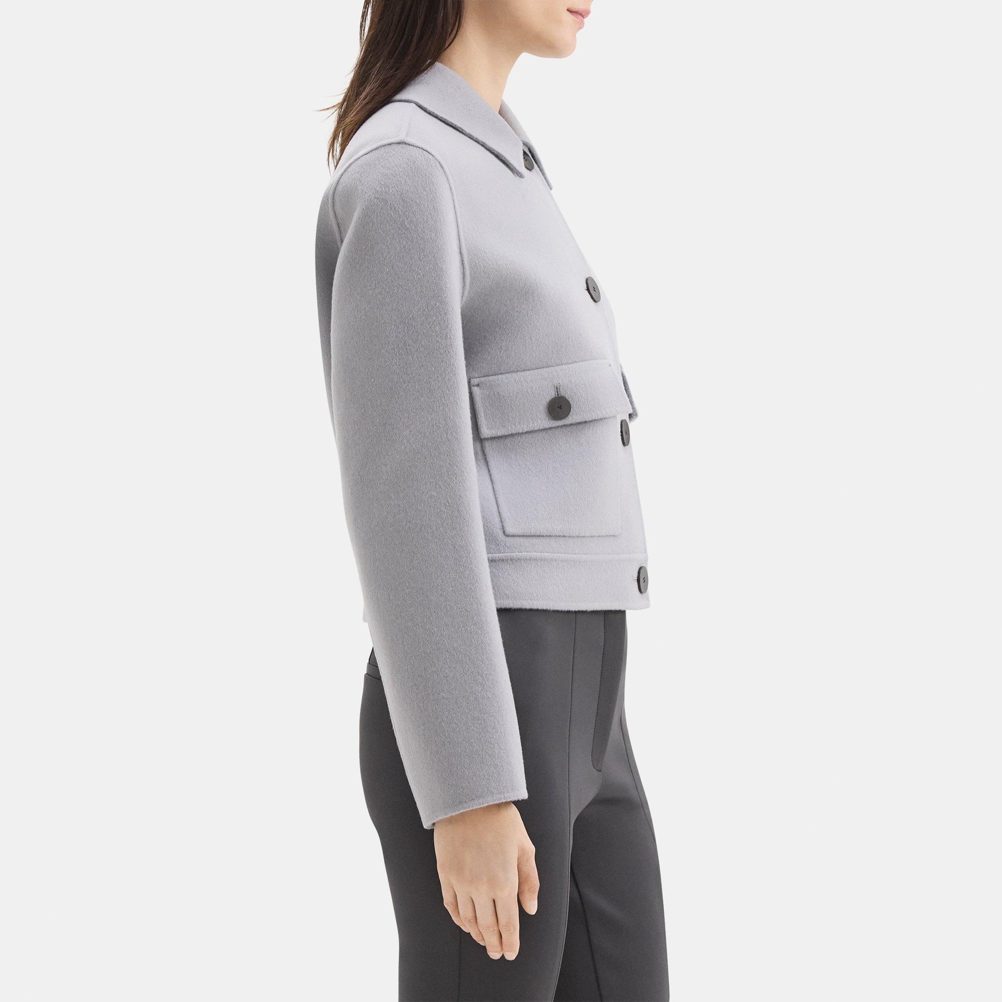 Flap Pocket Jacket in Double-Face Wool-Cashmere