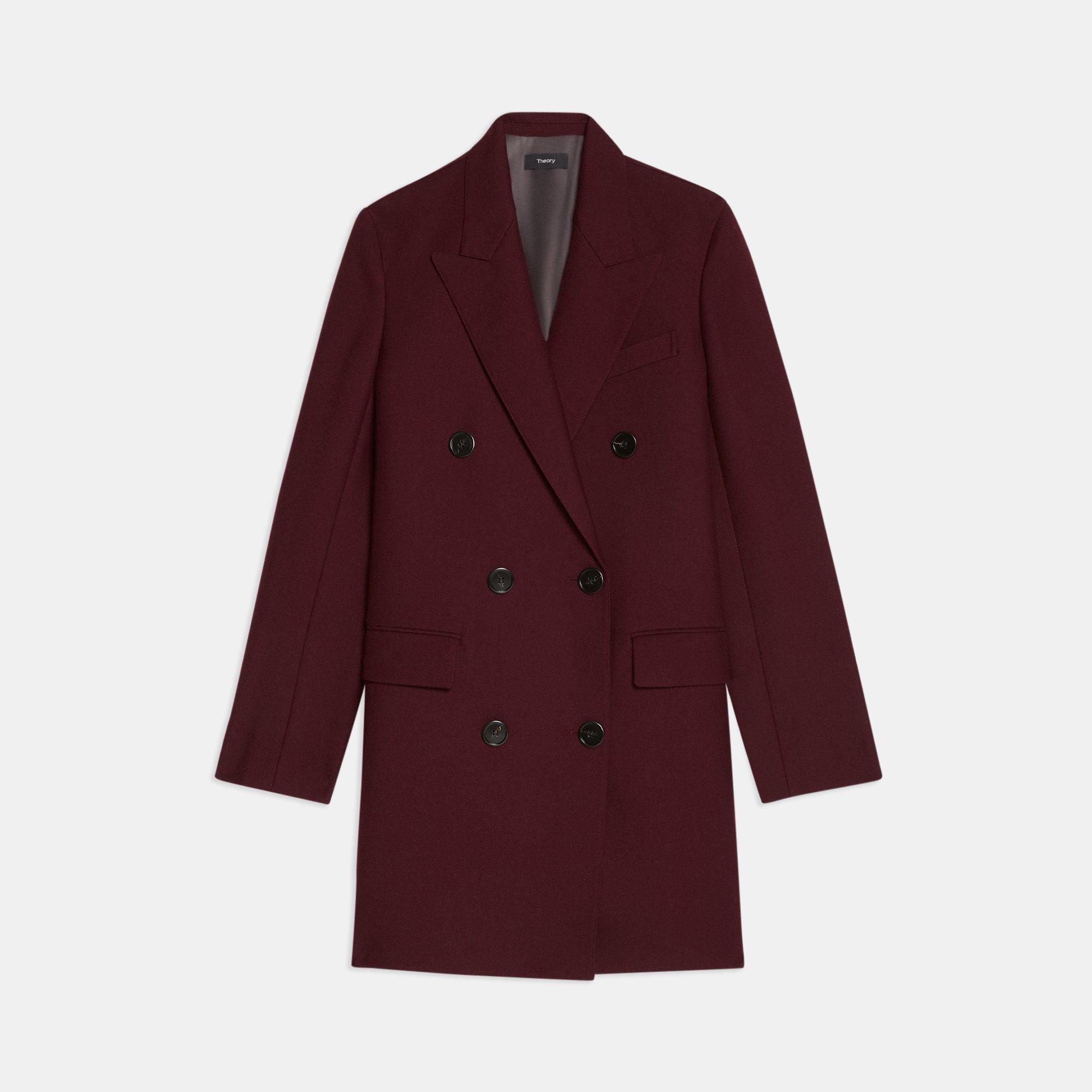 Double-Breasted Bonded Wool Coat