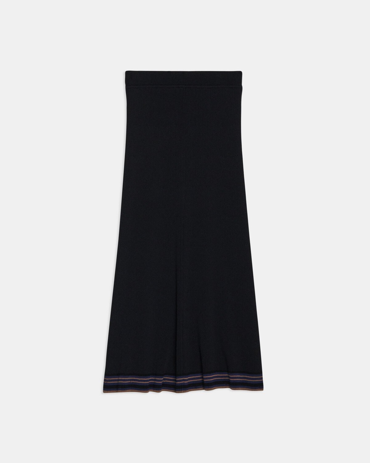 Pull-On Midi Skirt in Rib Knit