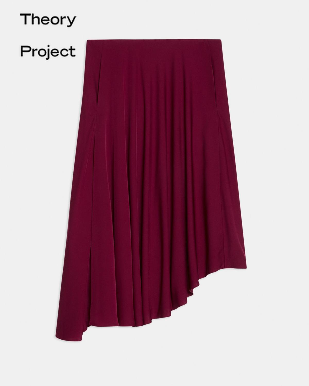 Asymmetrical Silk Georgette Skirt