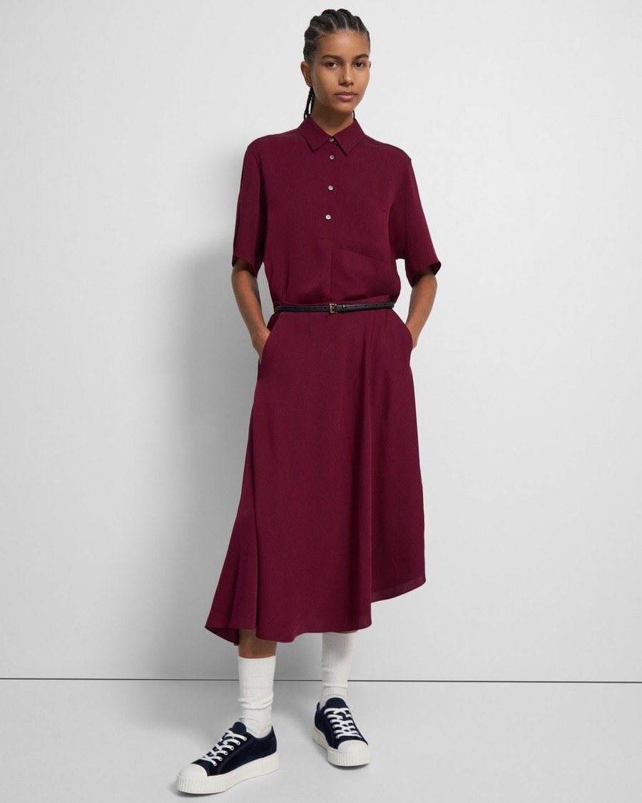 Asymmetrical Silk Georgette Skirt